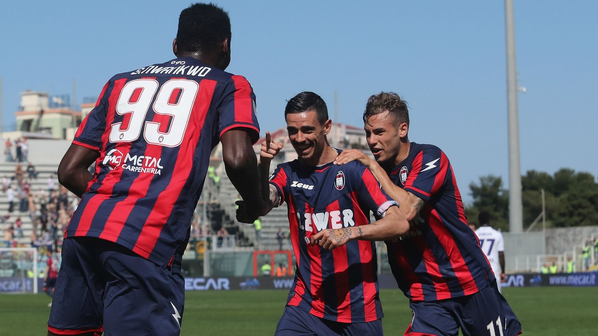 Crotone celebrating Crotone Bologna Serie A