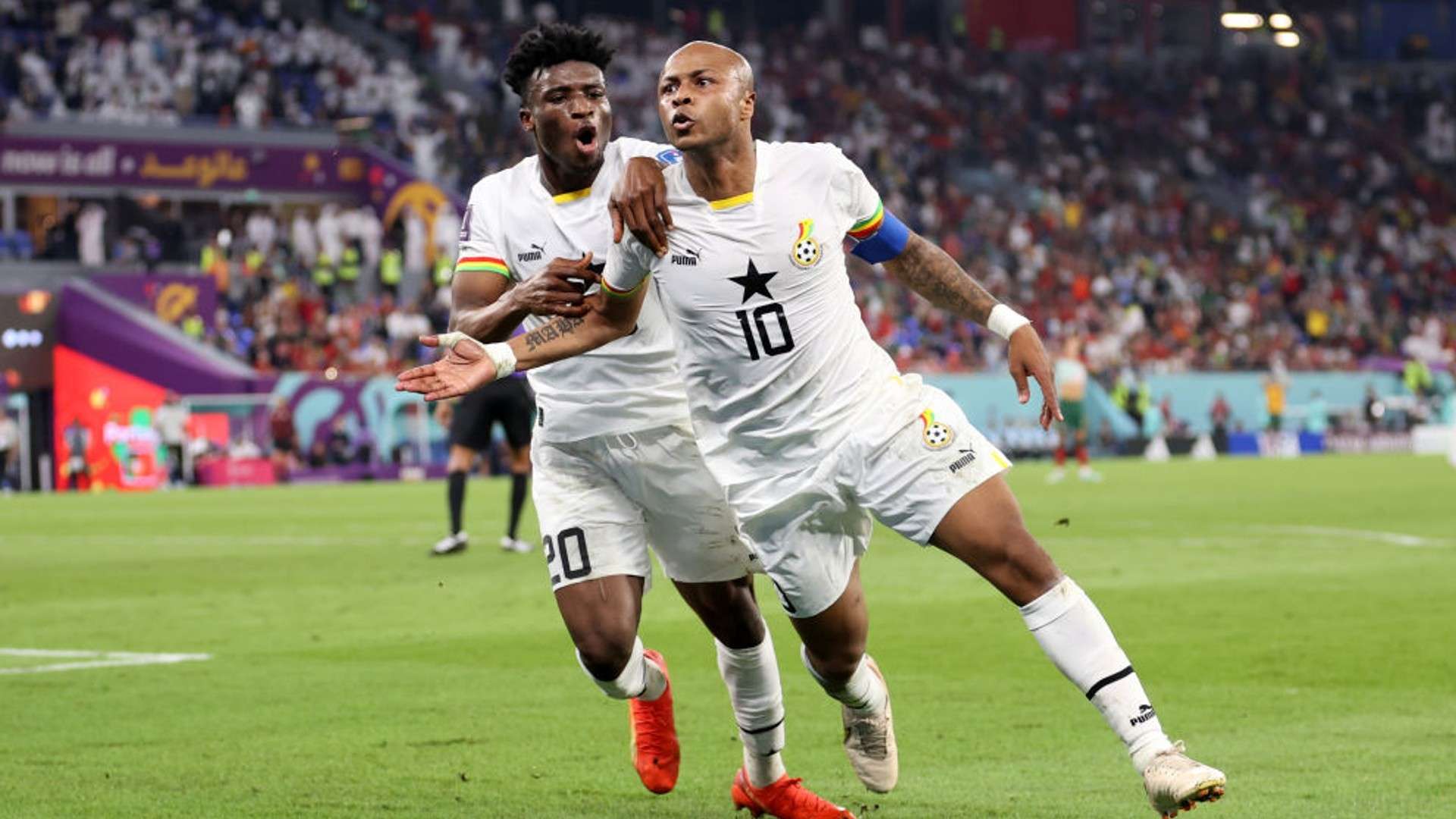 Andre Ayew and Mohammed Kudus of Ghana