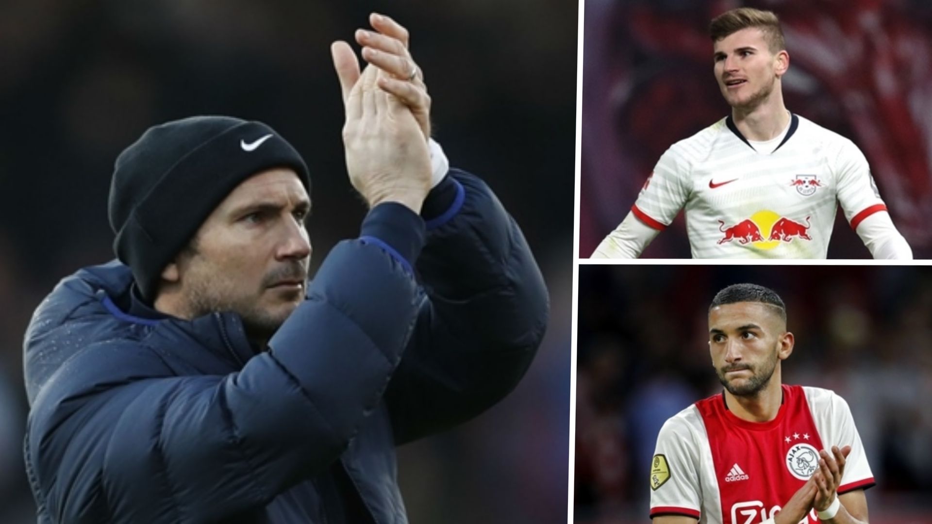 Frank Lampard Timo Werner Hakim Ziyech Chelsea composite