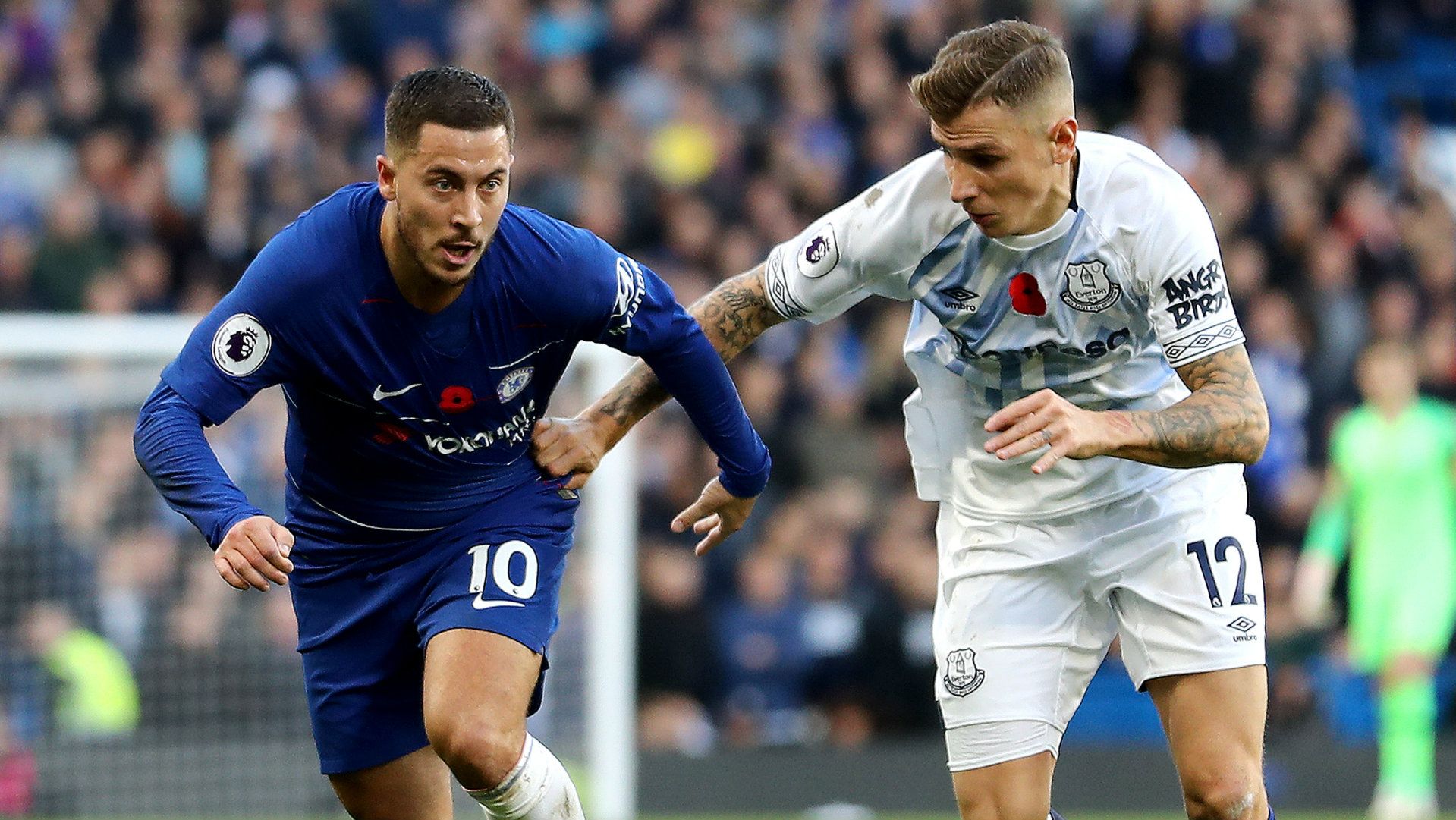 Eden Hazard Lucas Digne Chelsea vs Everton Premier League 2018-19