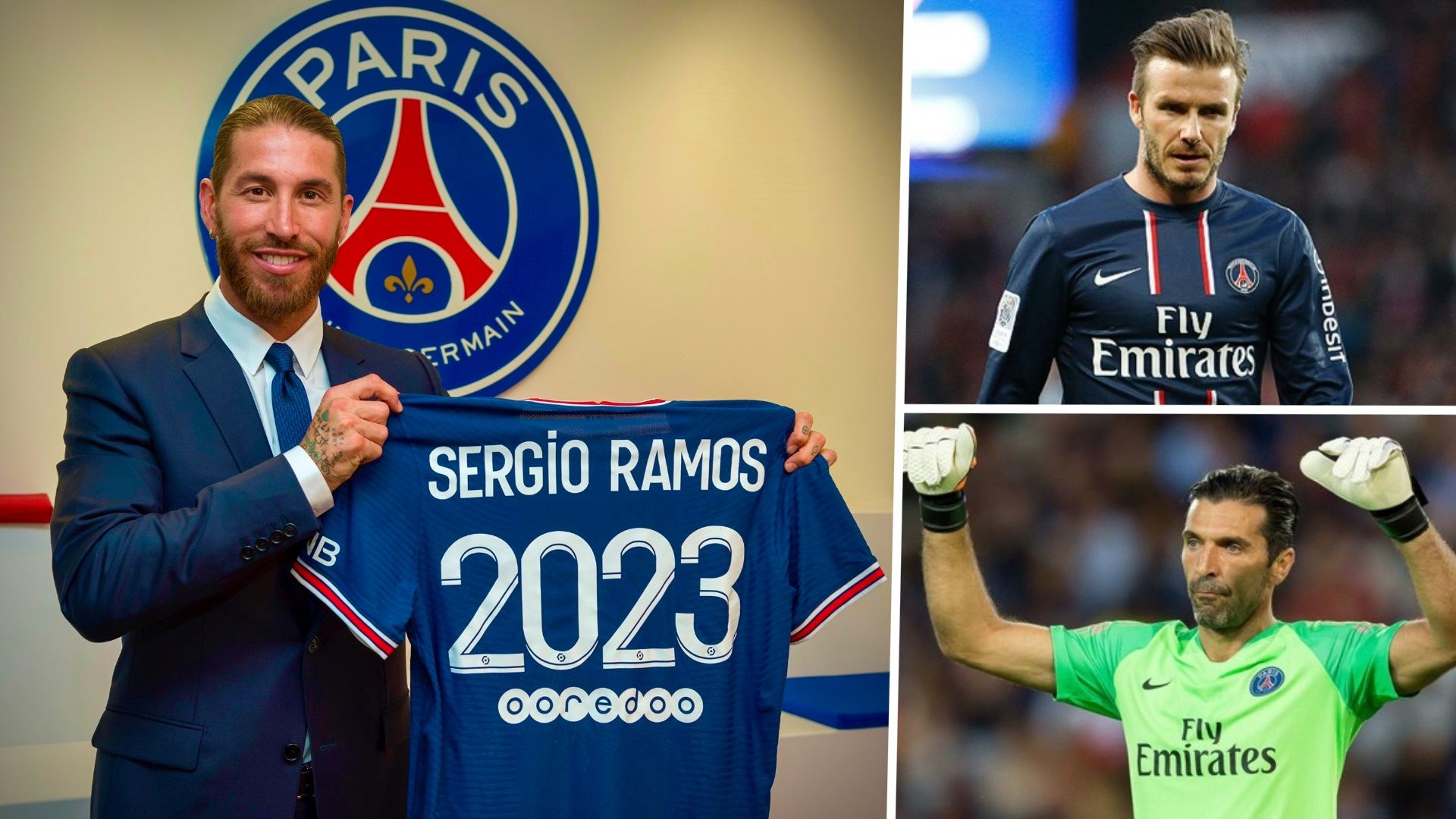 Sergio Ramos Gianluigi Buffon David Beckham PSG GFX
