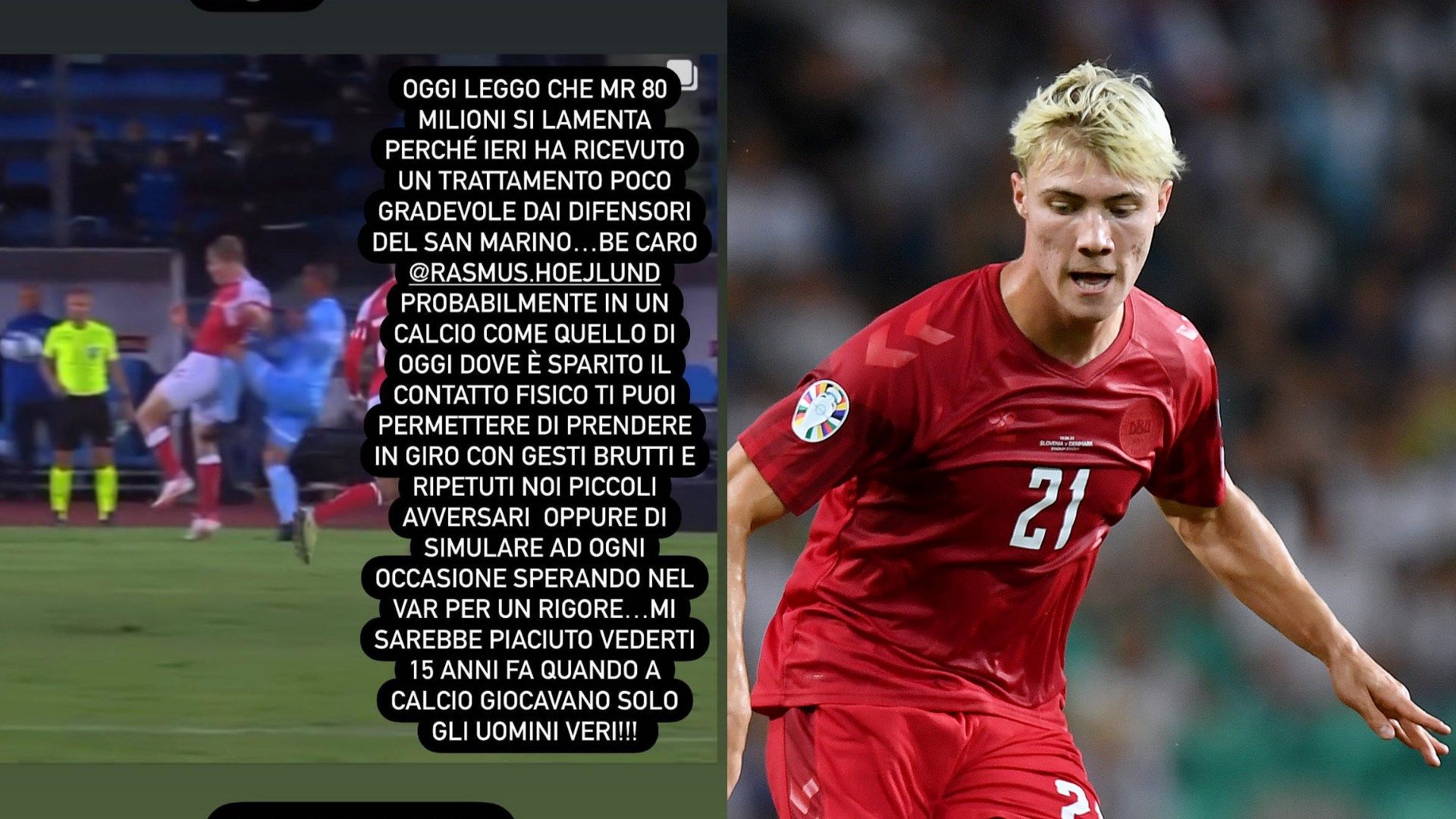 Rasmus Hojlund San marino - Denmark 