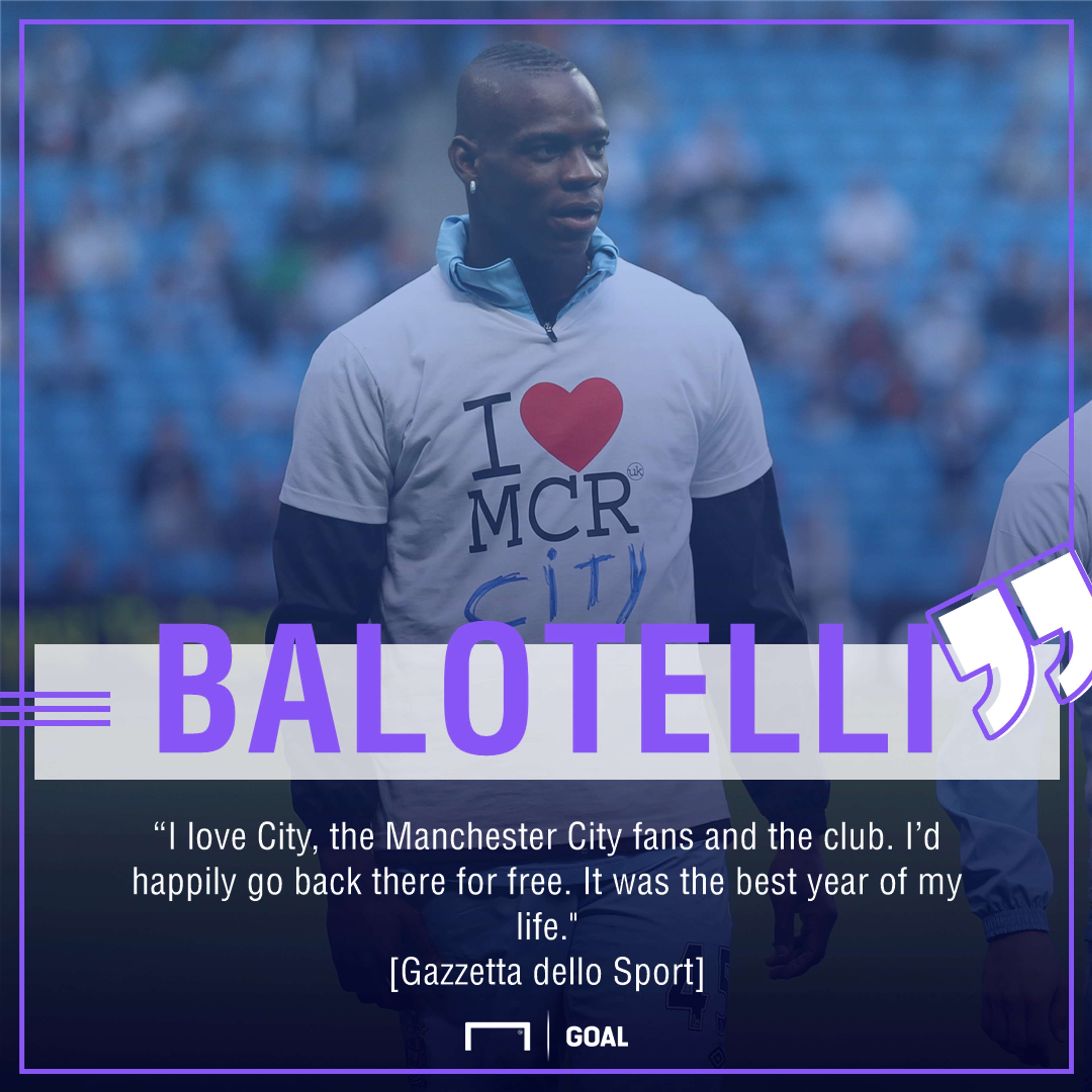 Mario Balotelli Manchester City play for free