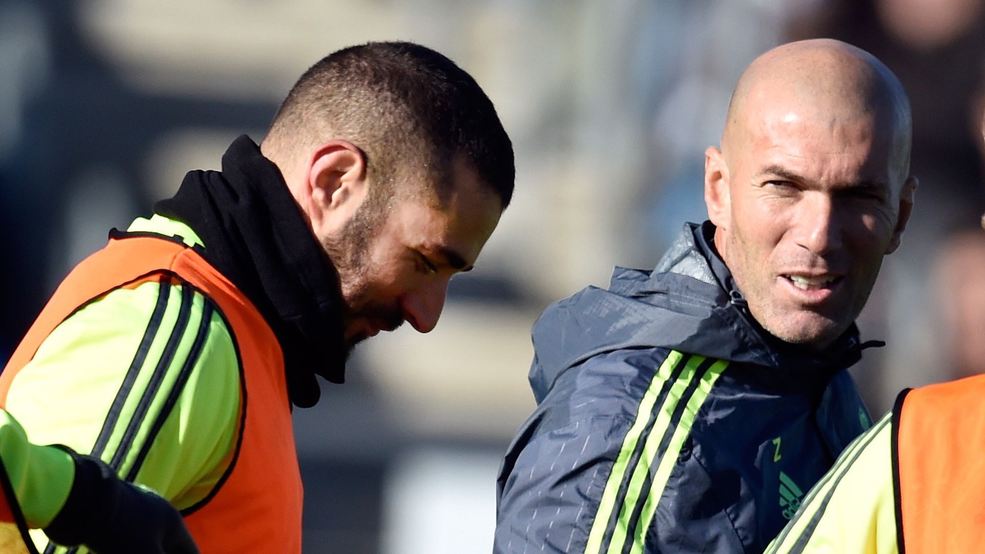 Zinedine Zidane Benzema Real Madrid Training