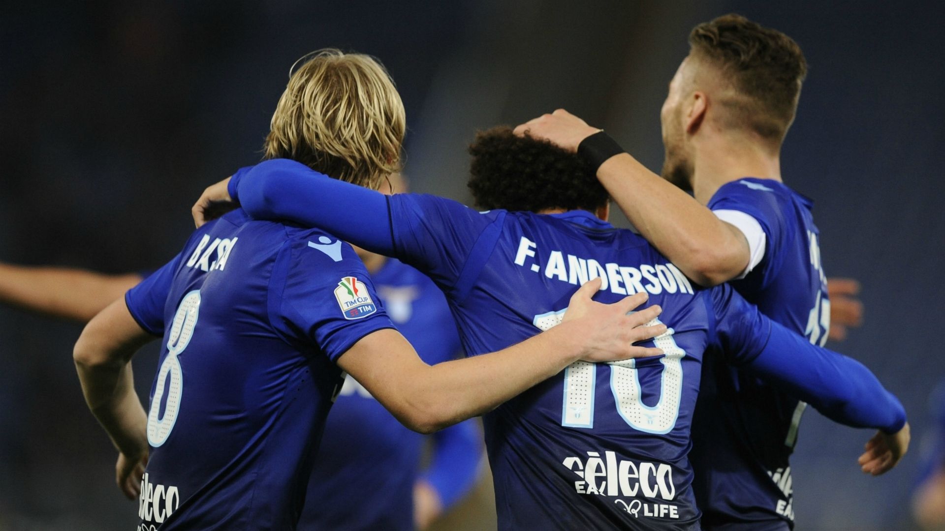Lazio celebrating Lazio Cittadella Coppa Italia 12142017