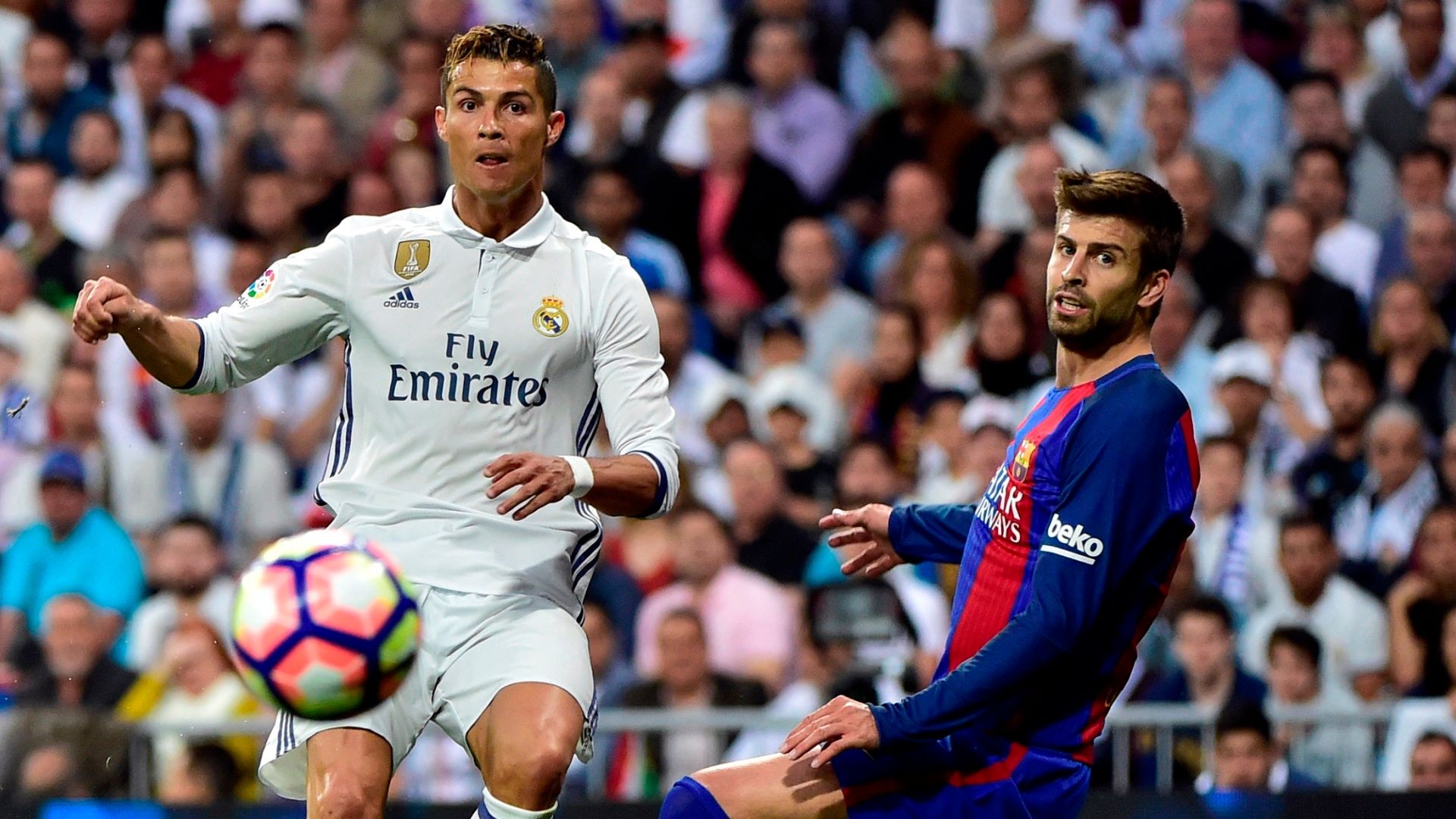 Cristiano Ronaldo Gerard Pique Real Madrid Barcelona LaLiga 23042017