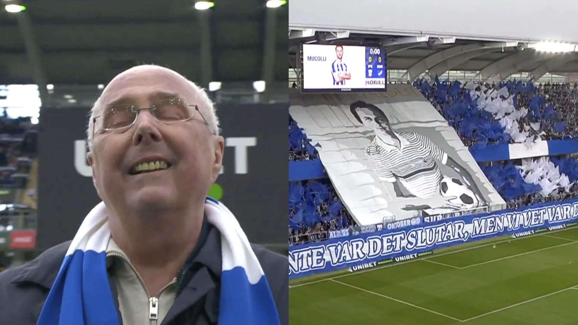 Sven Goran Eriksson al Goteborg. Commovente spettacolo per il mister. Video Sven Goran Eriksson al Goteborg. Commovente spettacolo per il mister. Video