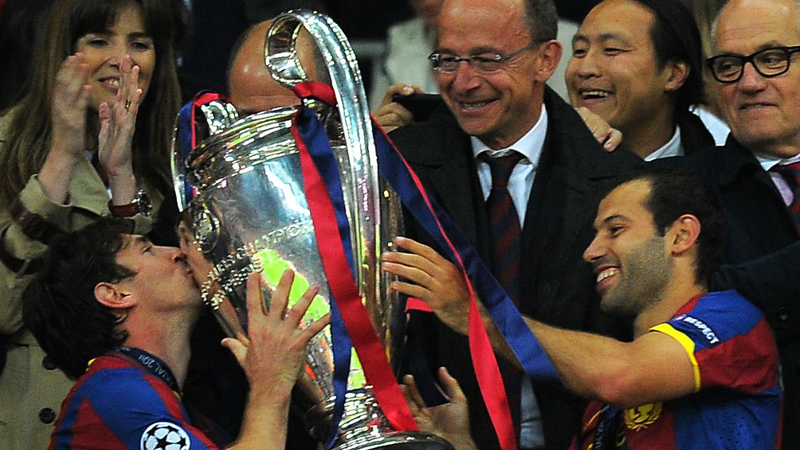 Lionel Messi and Javier Mascherano - UCL final 2011