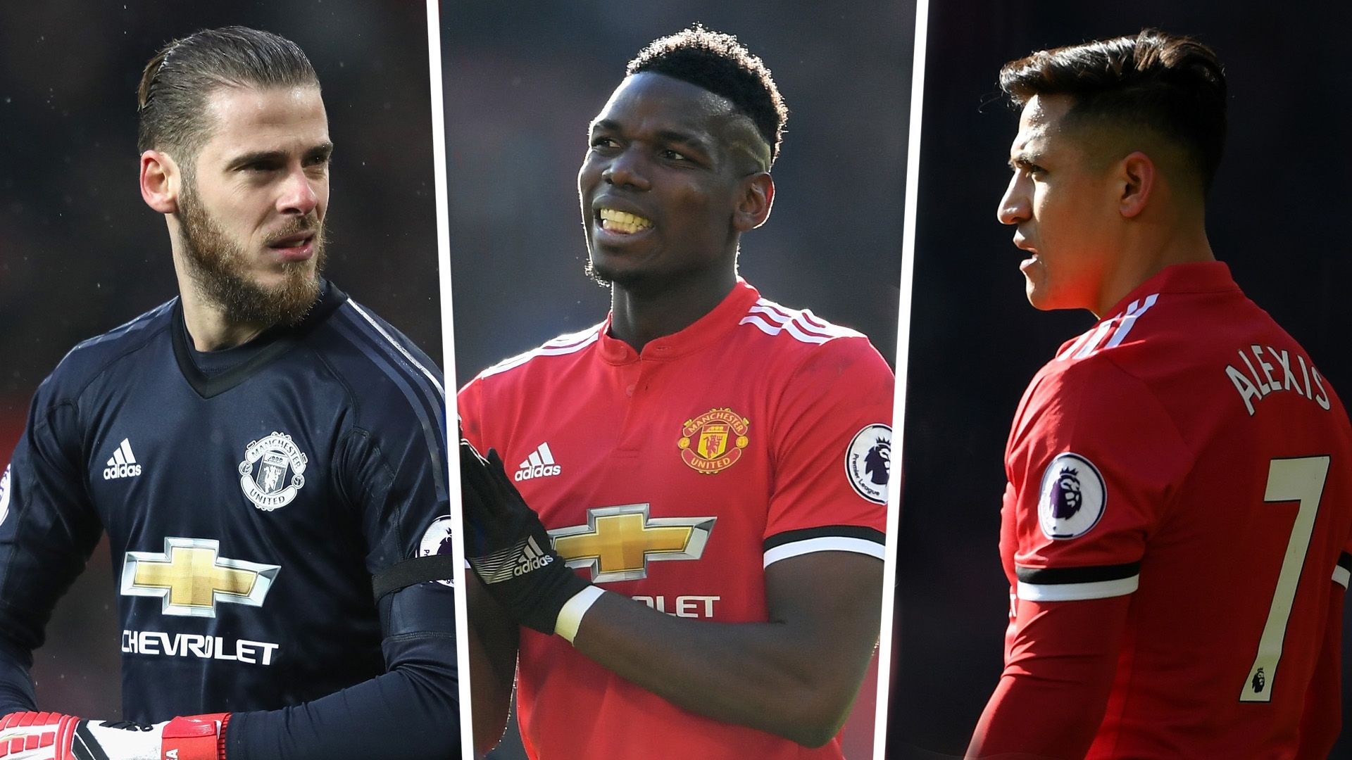 David de Gea Paul Pogba Alexis Sanchez split