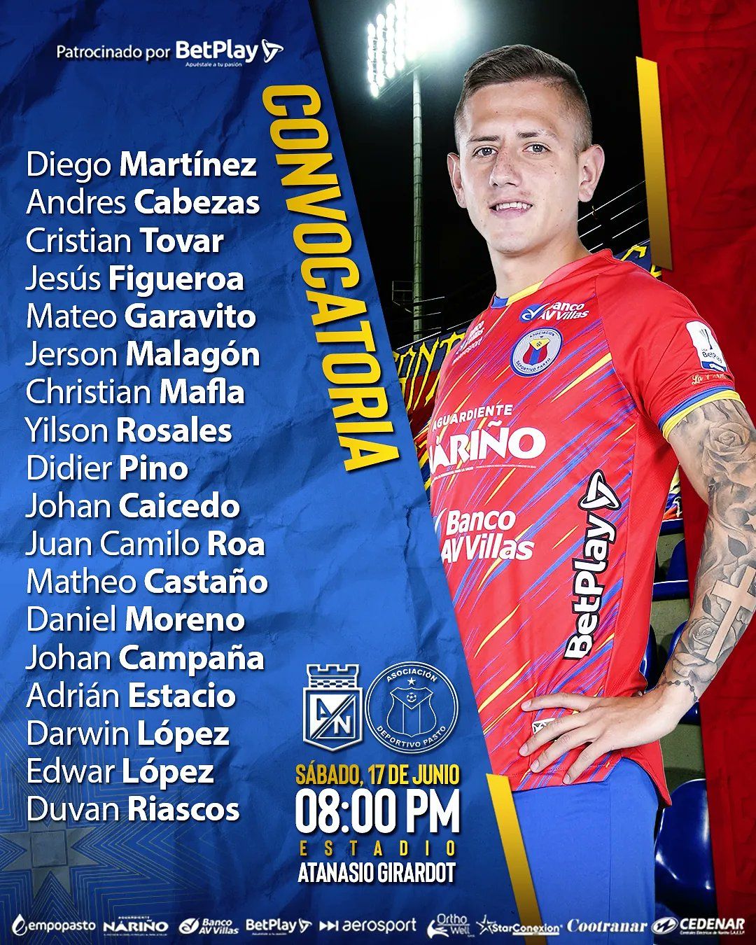 Convocados Pasto Fecha 6 Liga BetPlay 2023