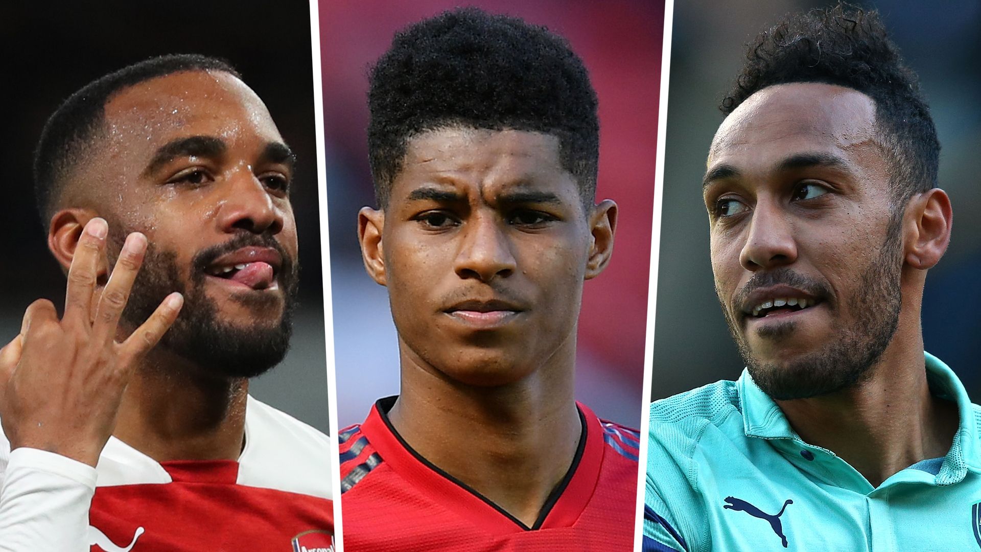 Alexandre Lacazette Marcus Rashford Pierre-Emerick Aubameyang
