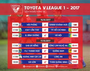 Lịch thi đấu vòng 18 V.League