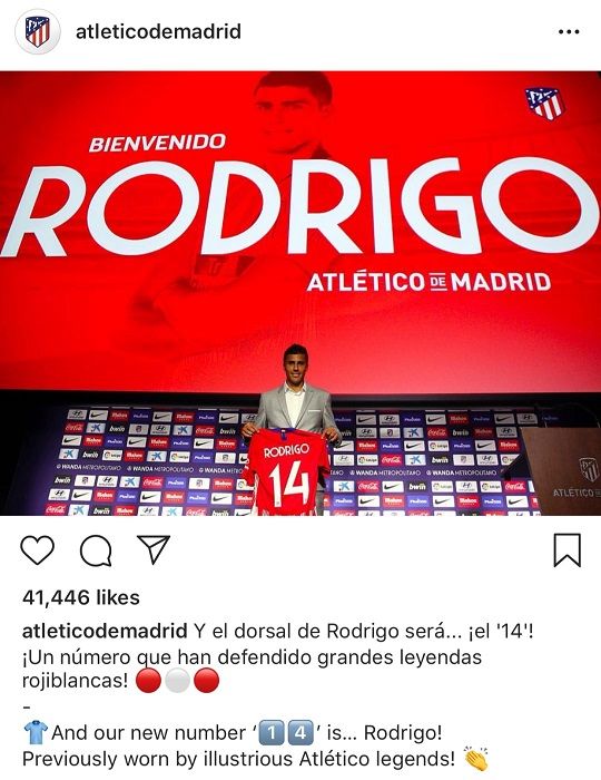 아틀레티코 마드리드 공식 입단식을 치른 로드리고 에르난데스. 사진=아틀레티코 마드리드 공식 인스타그램