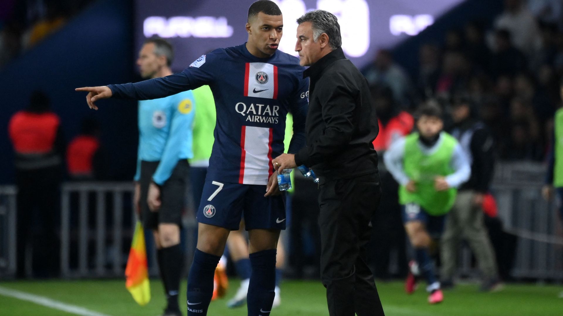 Kylian Mbappe Christophe Galtier PSG Lens Ligue 1