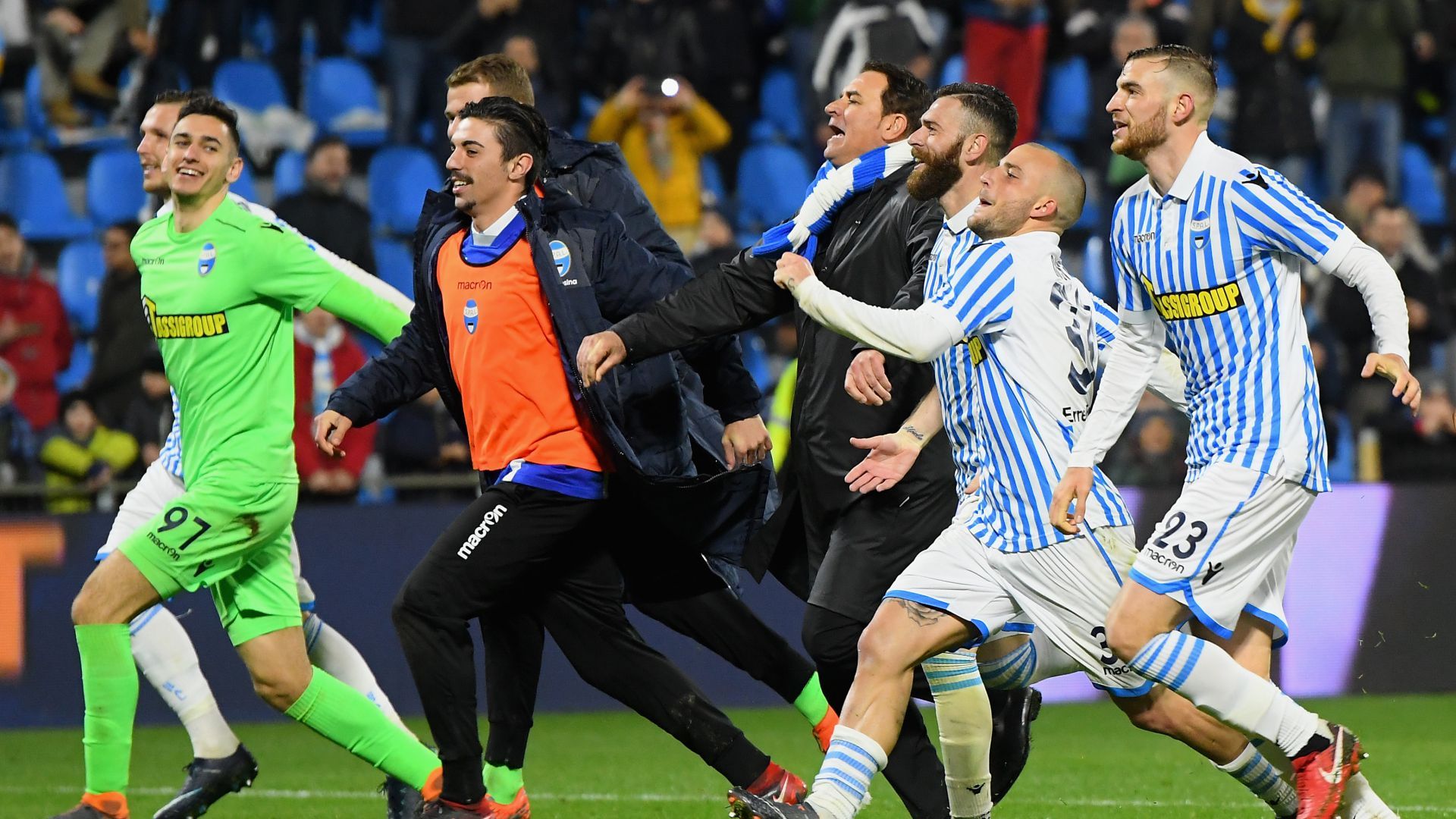 SPAL players celebrating SPAL Juventus Serie A