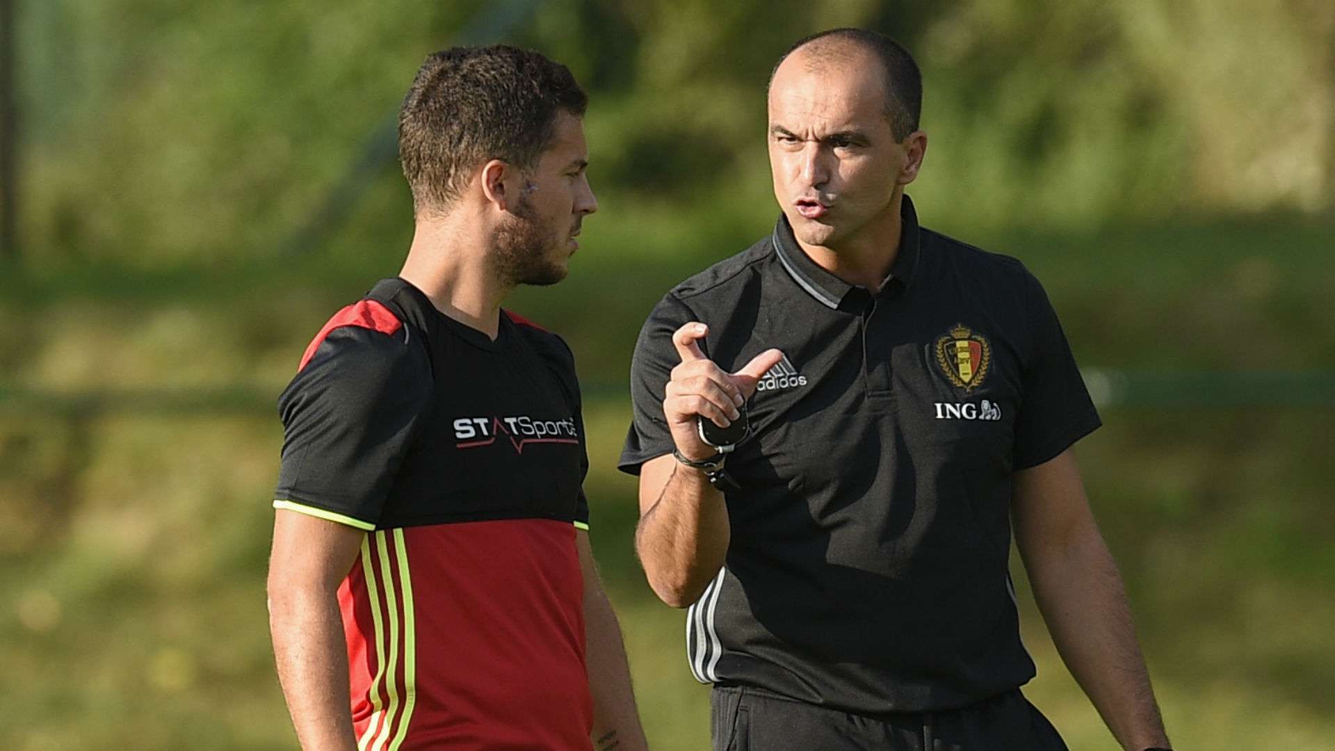 Eden Hazard Roberto Martinez Belgium