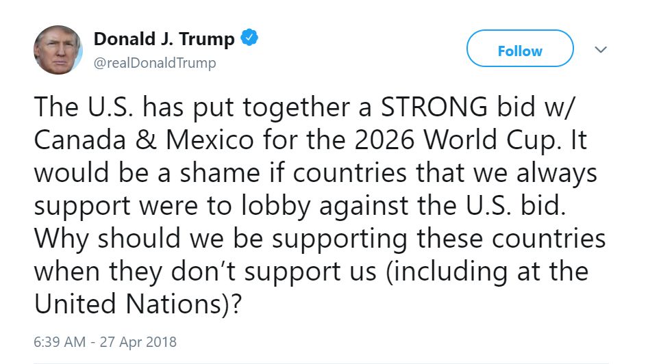 Donald Trump Tweet USA 2026