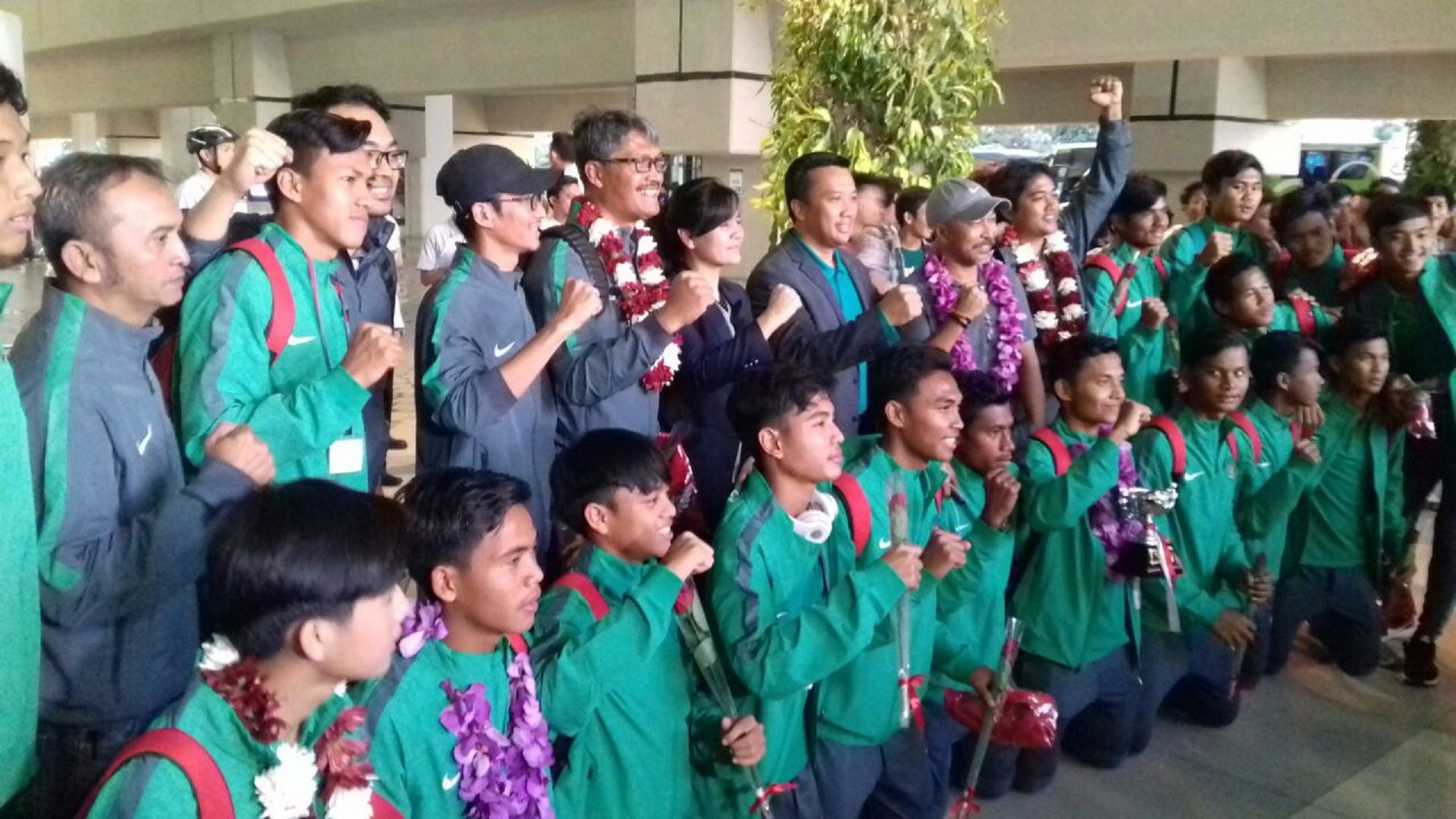 Penyambutan timnas Indonesia U-16