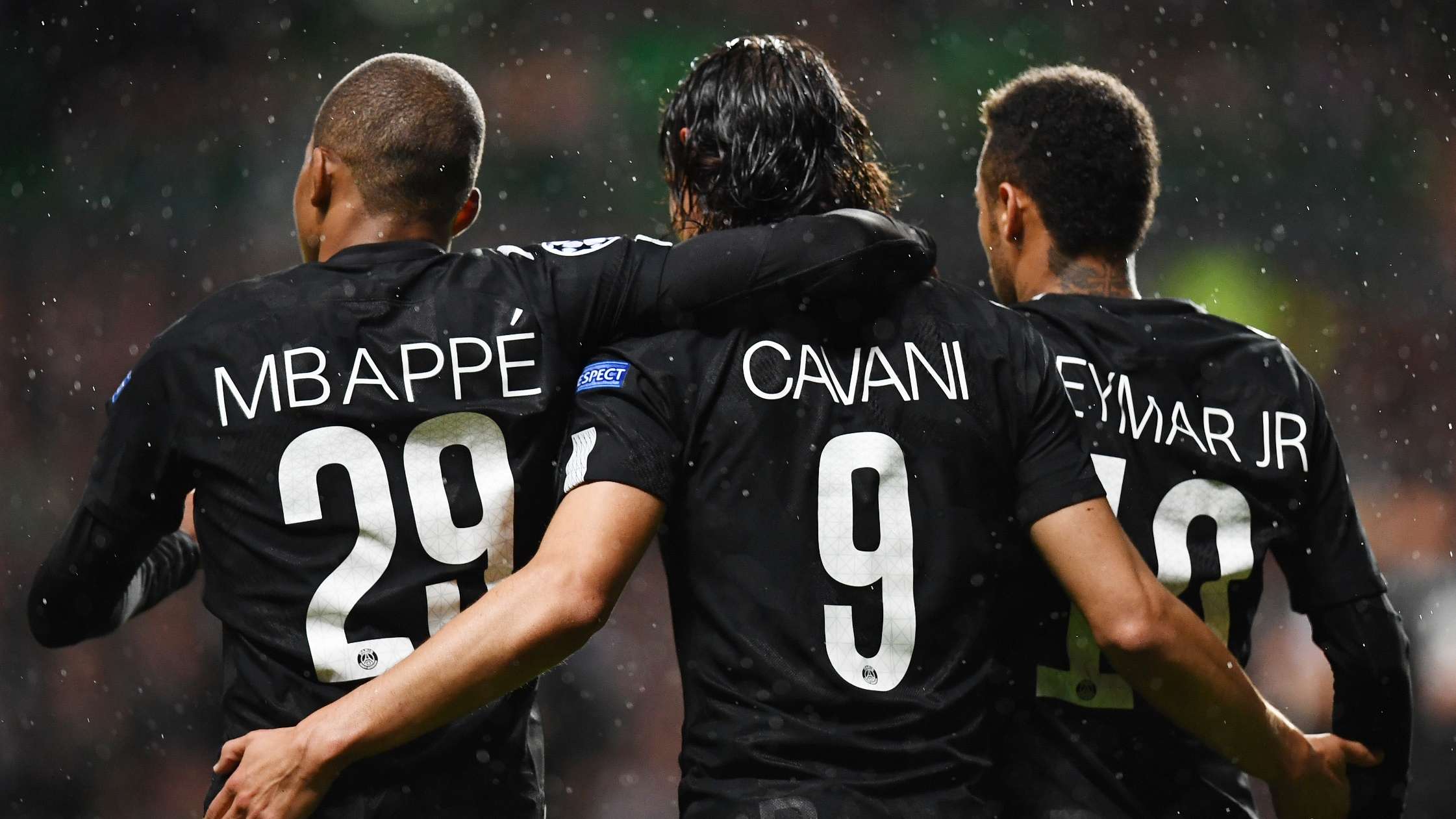 Kylian Mbappe Edinson Cavani Neymar PSG Celtic 13092017