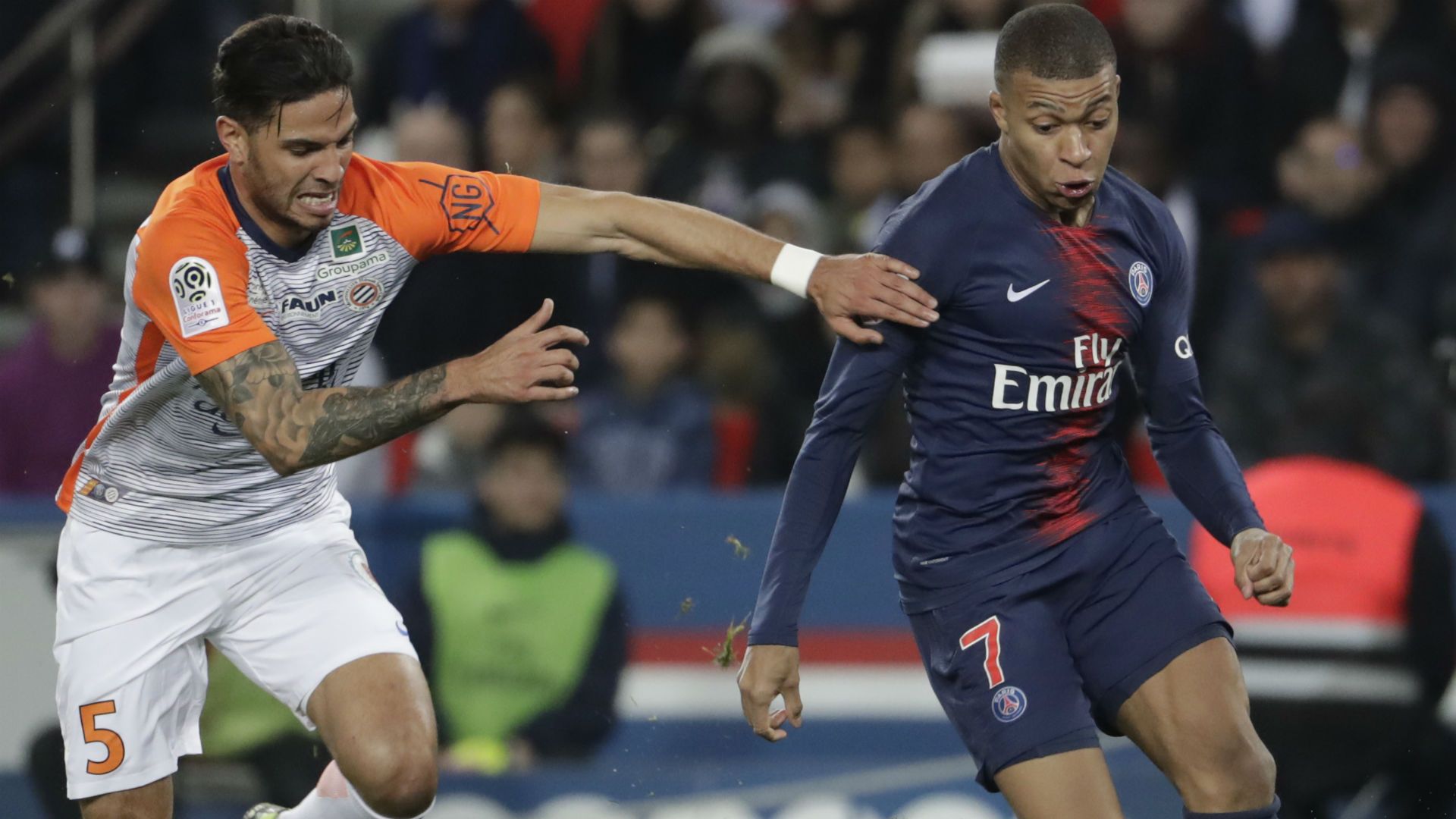Kylian Mbappe Pedro Mendes PSG Montpellier Ligue 1 20022019