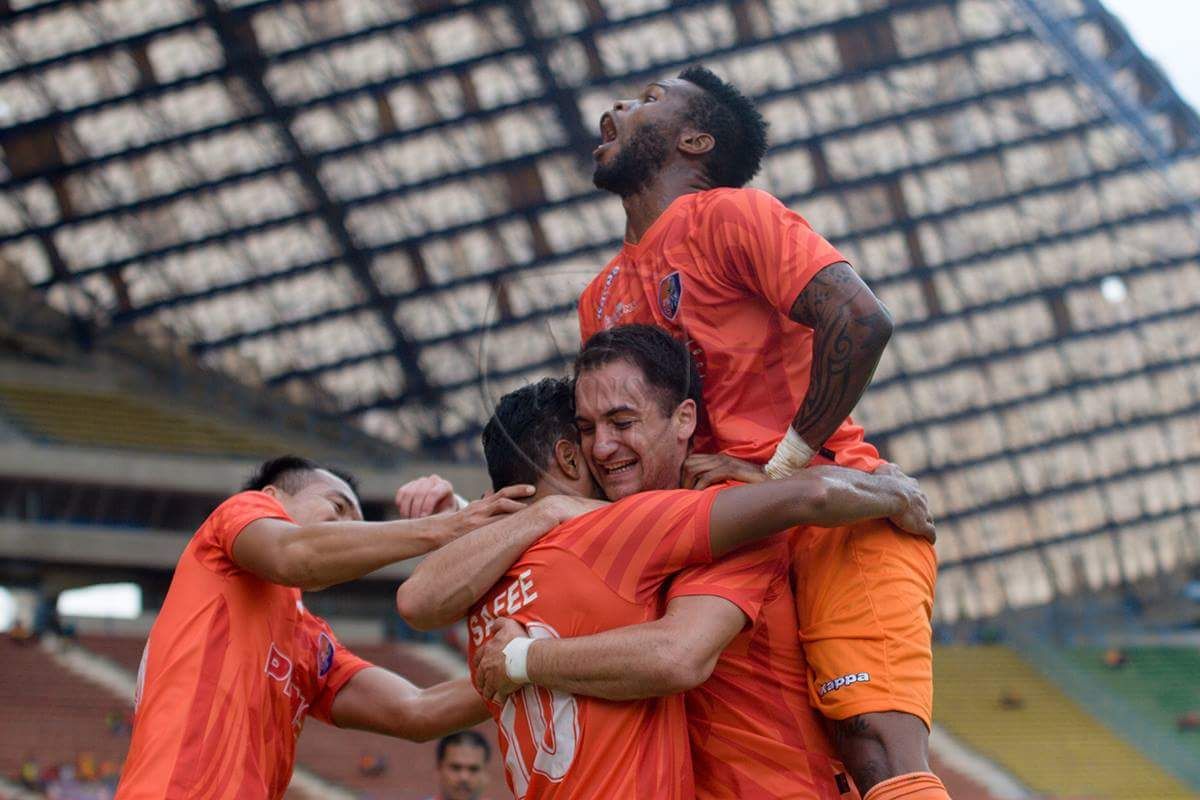 PKNS players celebrating their goal against Selangor 4/2/2017