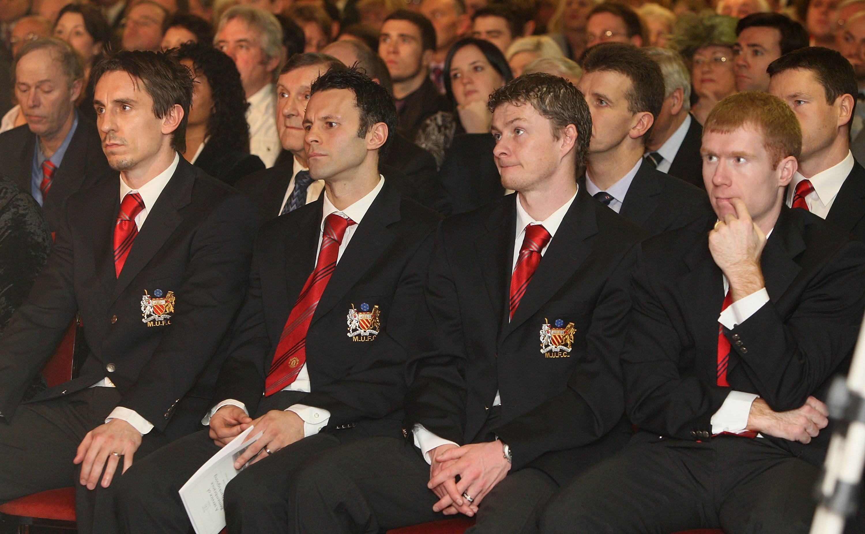 Gary, Giggs, Solskjaer, Scholes