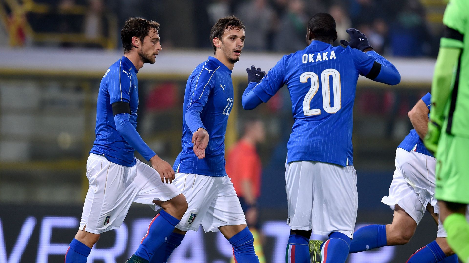 Gabbiadini celebrates his scoring Italy Romania 17112015