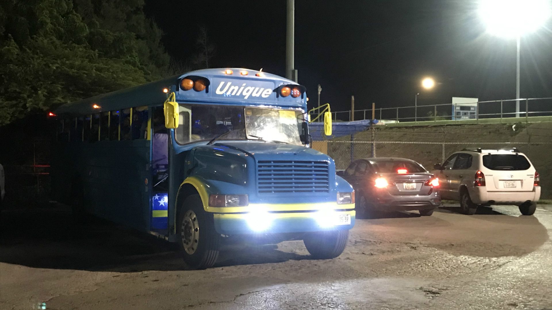 Curacao team bus front view