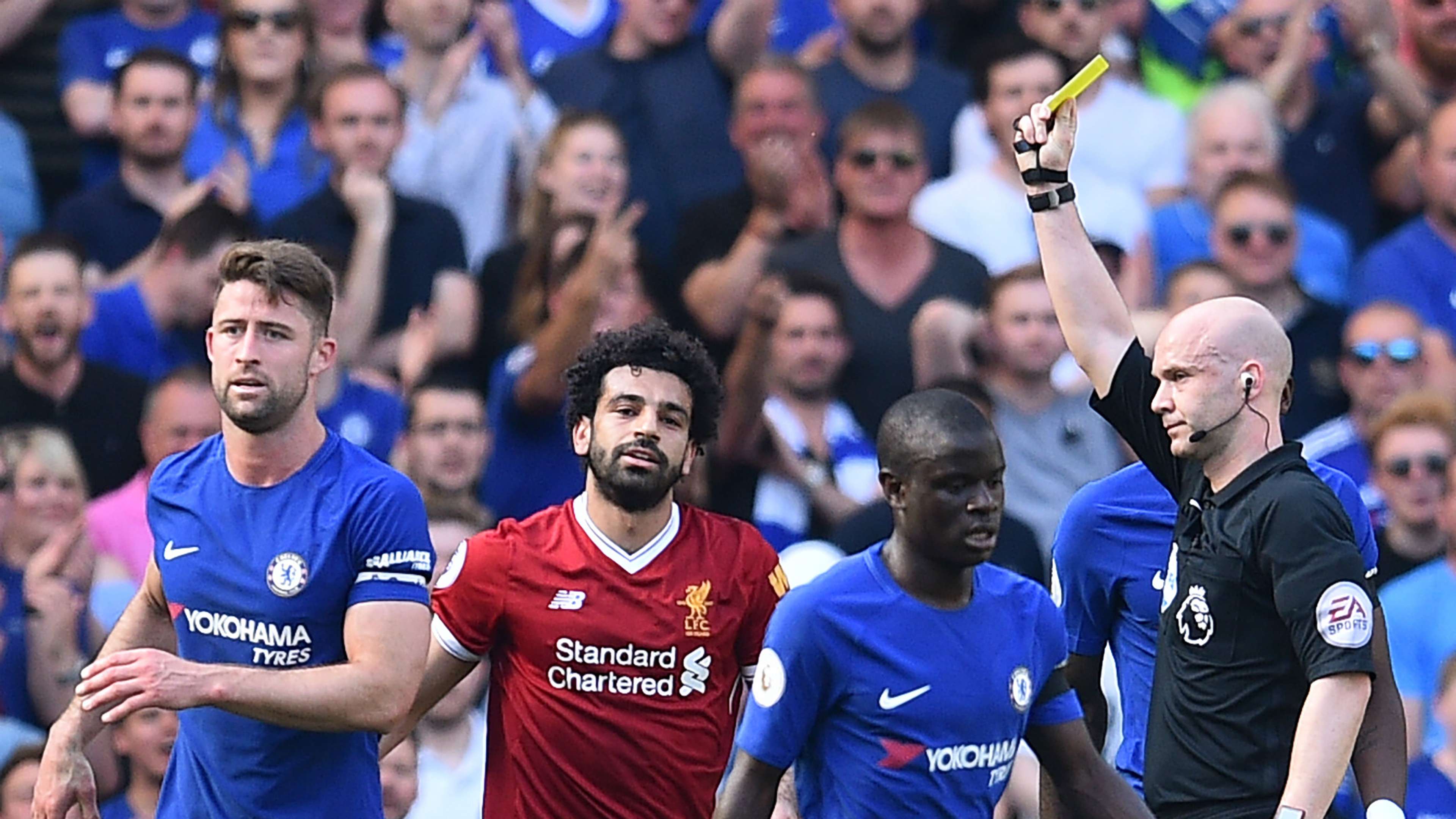 Mohamed Salah Yellow Card Liverpool Chelsea Premier League