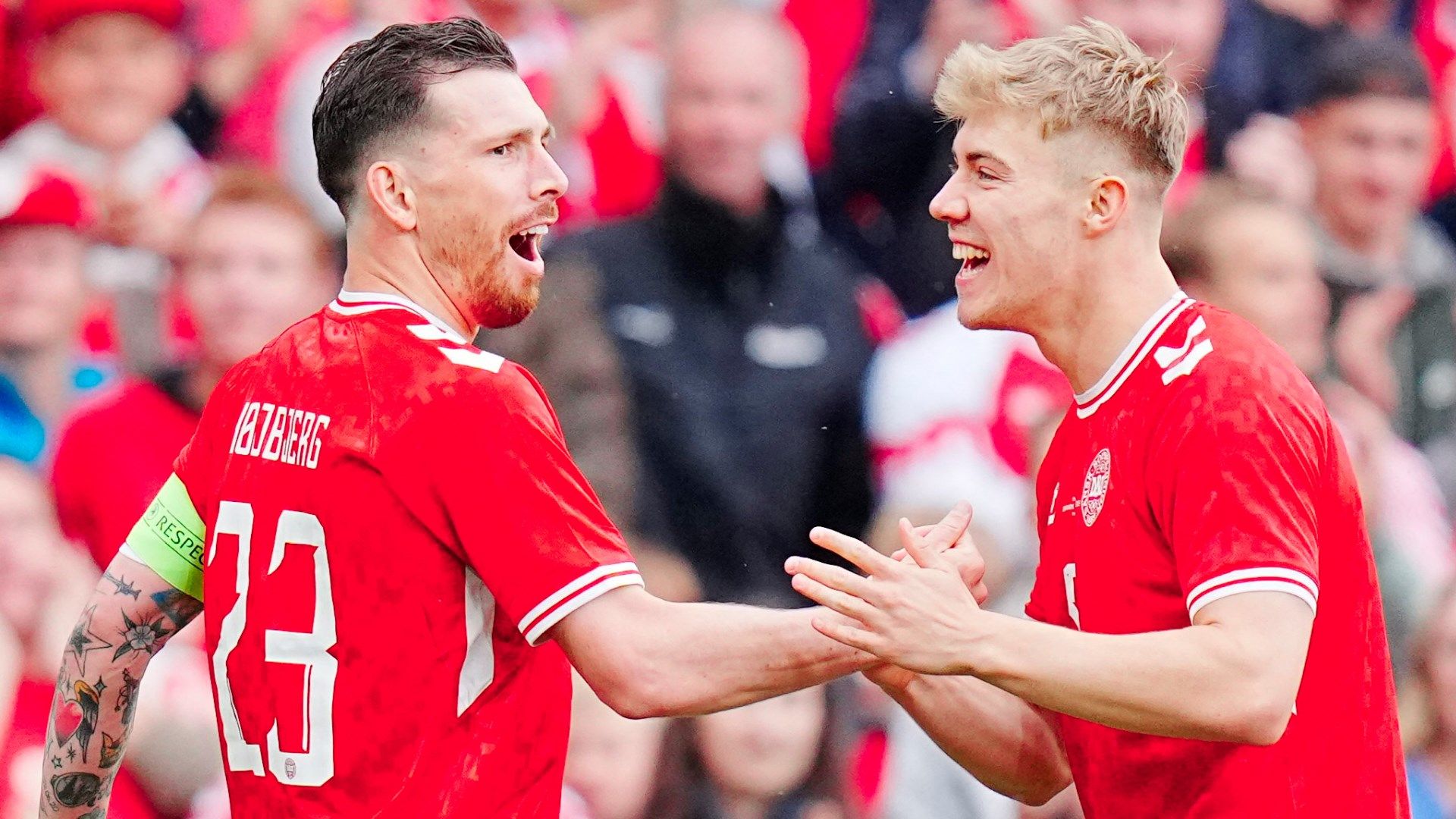 Pierre Emile Hojbjerg Rasmus Hojlund Denmark 2024