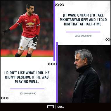 Jose Mourinho Henrikh Mkhitaryan sub unfair