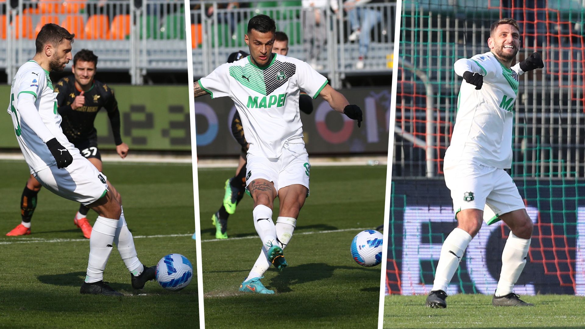 Berardi Scamacca penalties Venezia Sassuolo Serie A