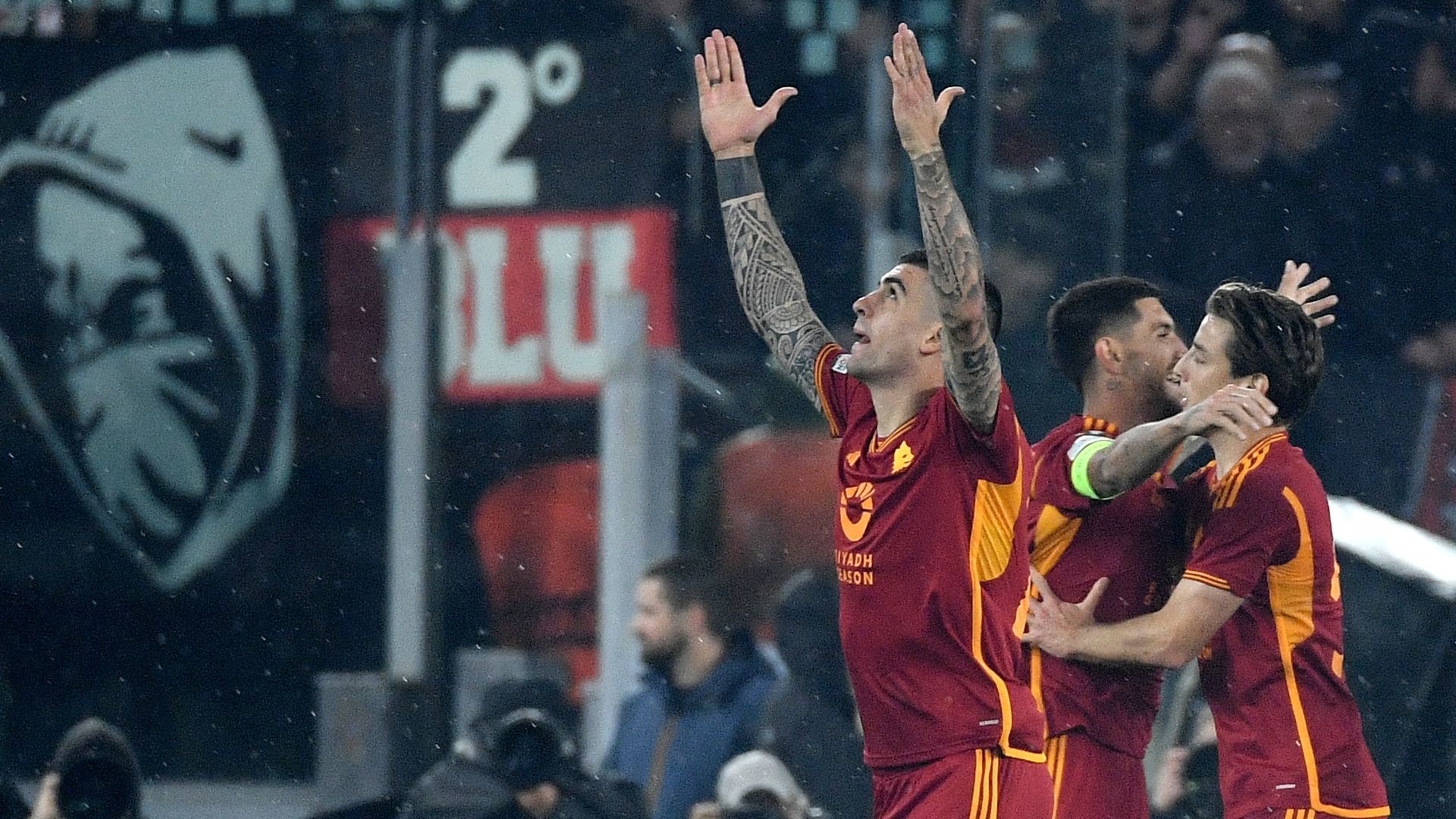 Mancini esultanza Roma Milan