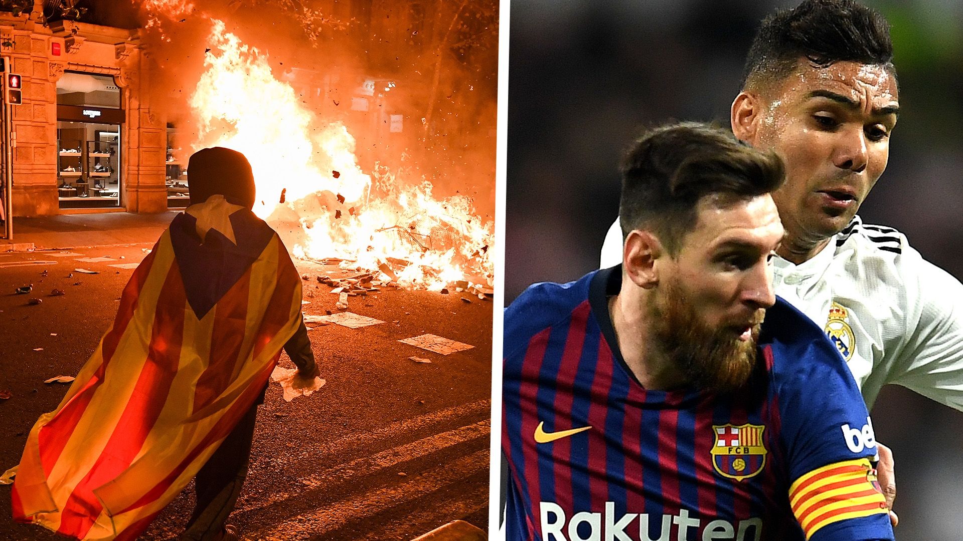 Clasico Catalan protests