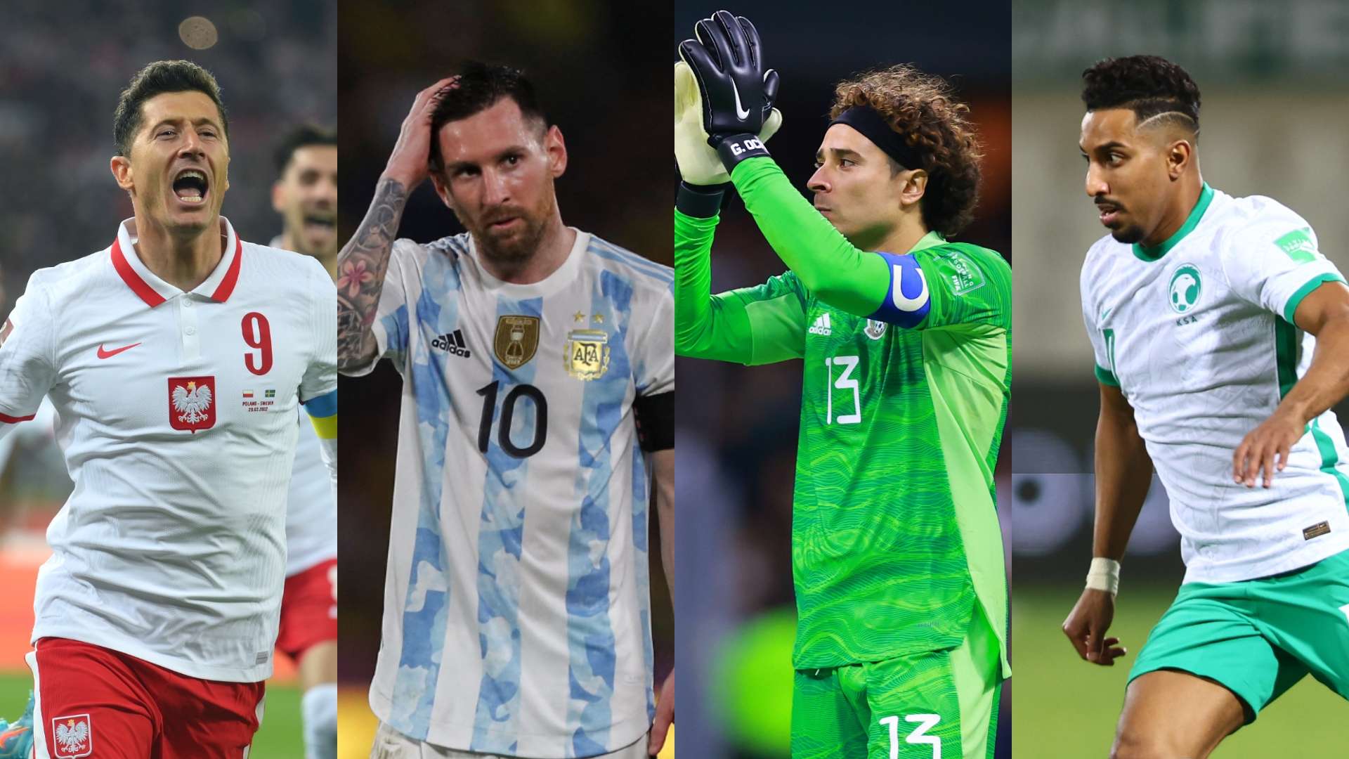 Robert Lewandoski (Polonia), Lionel Messi (Argentina), Guillermo Ochoa (México), Salem Al-Dawsari (Arabia Saudita)