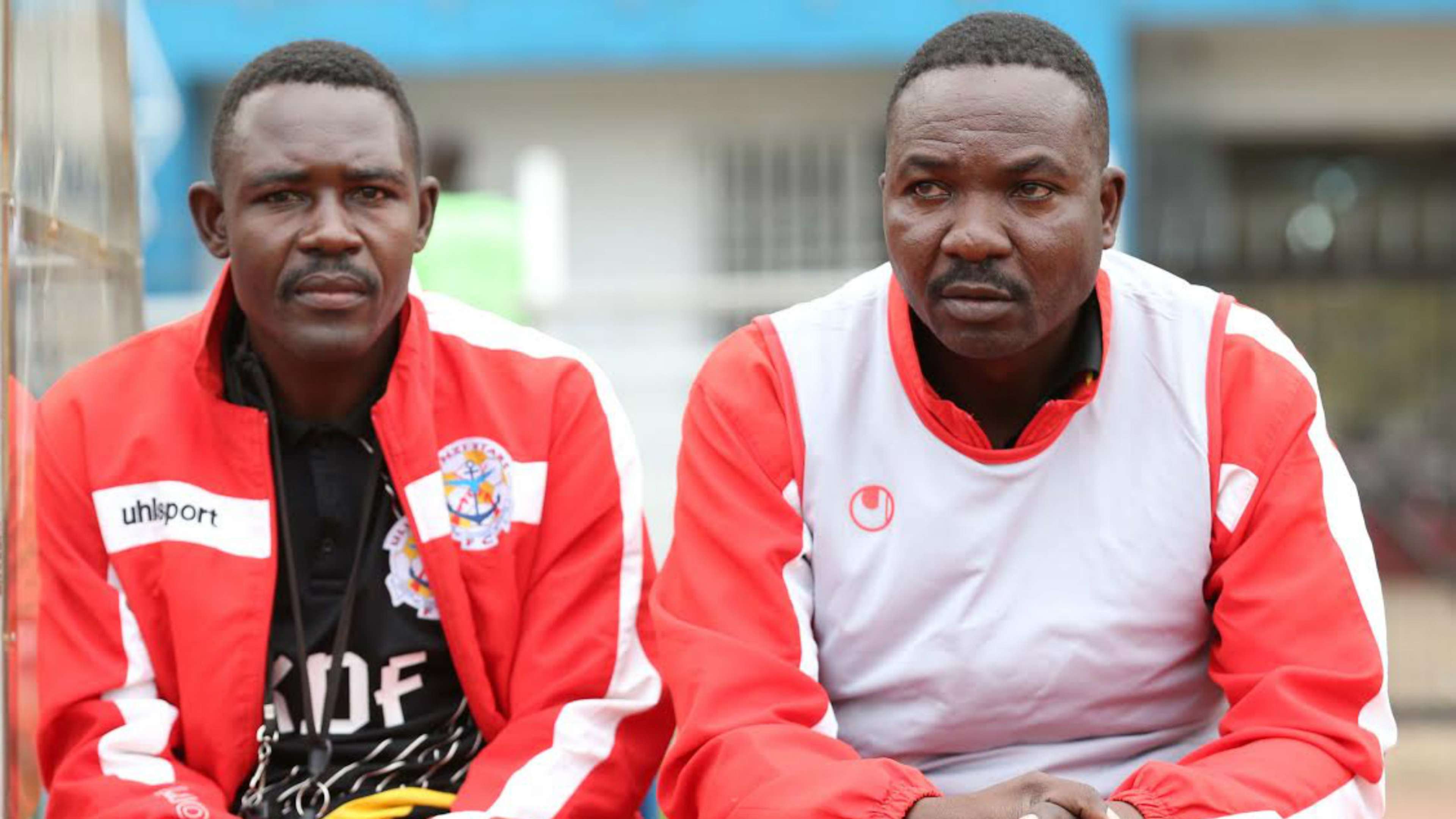 Ulinzi Stars coach Benjamin Nyangweso and Francis Onyiso