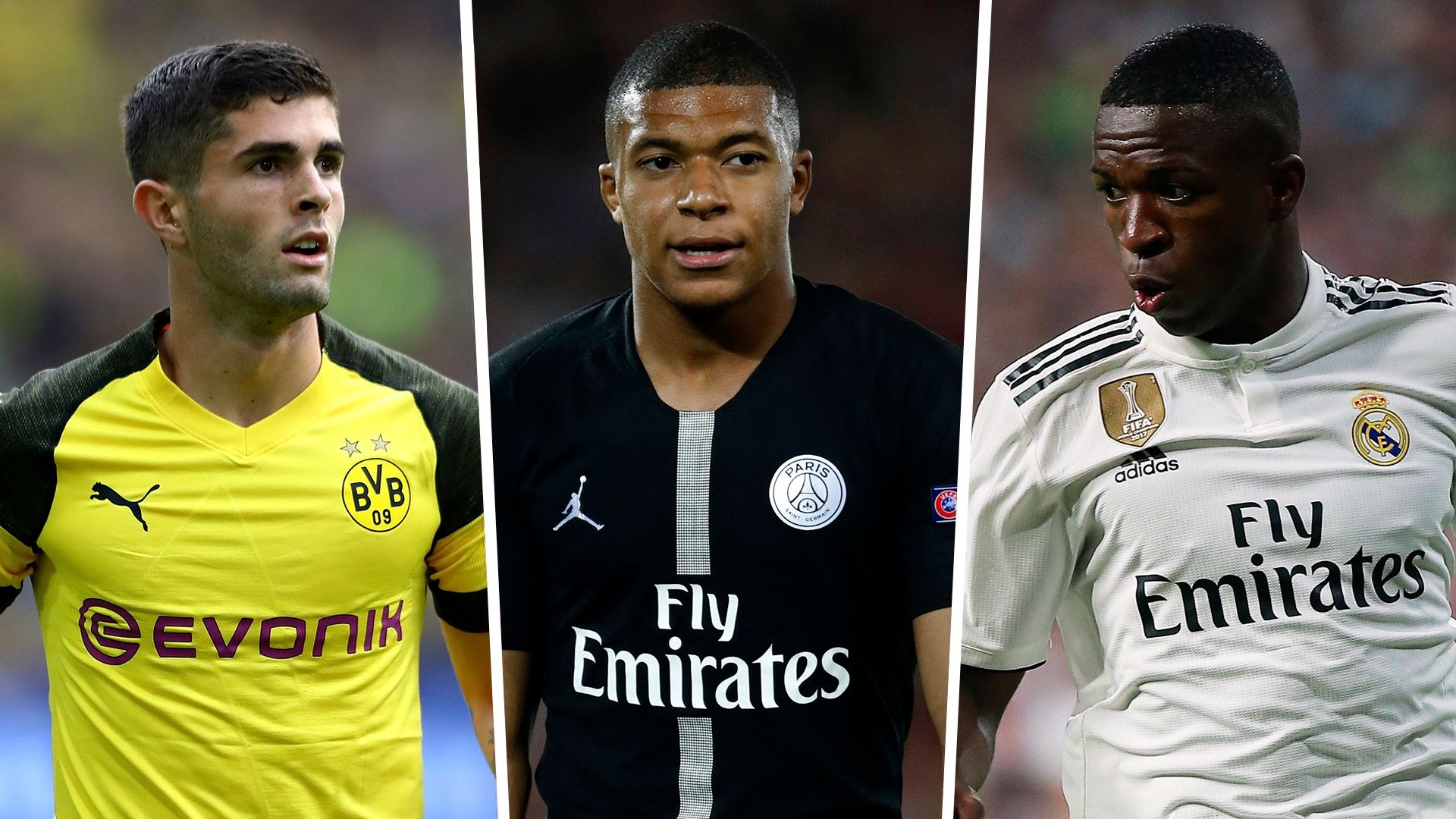 GFX split Pulisic Mbappe Vinicius Jr Golden Boy 2018