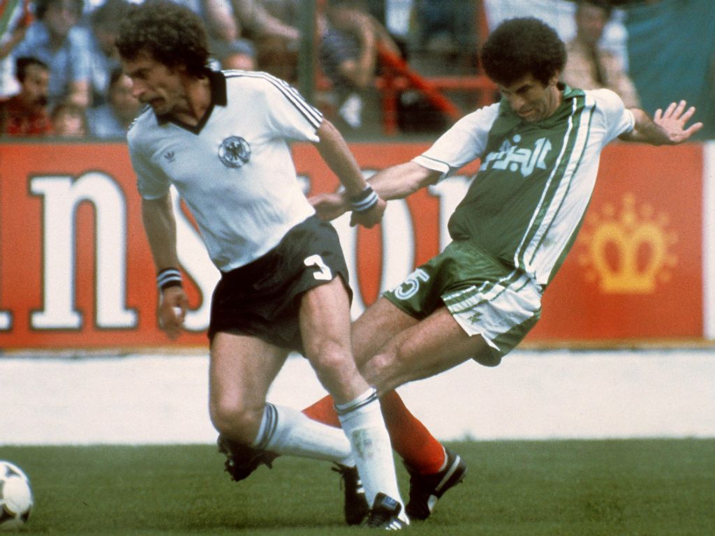 Paul Breitner West Germany Mustapha Dahleb Algeria FIFA World Cup 1982