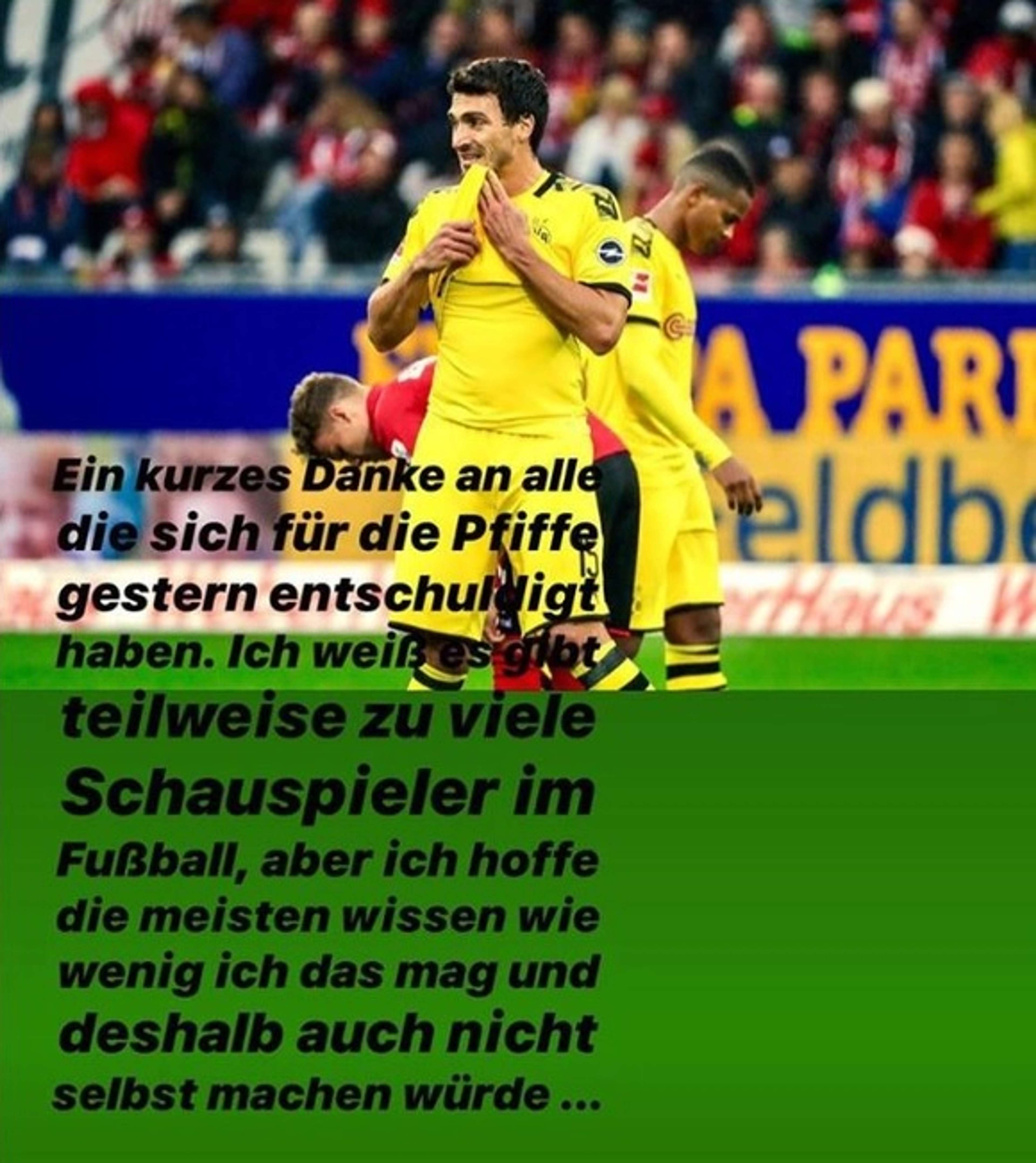 Hummels Instagram Freiburg Fans 06-10-2019