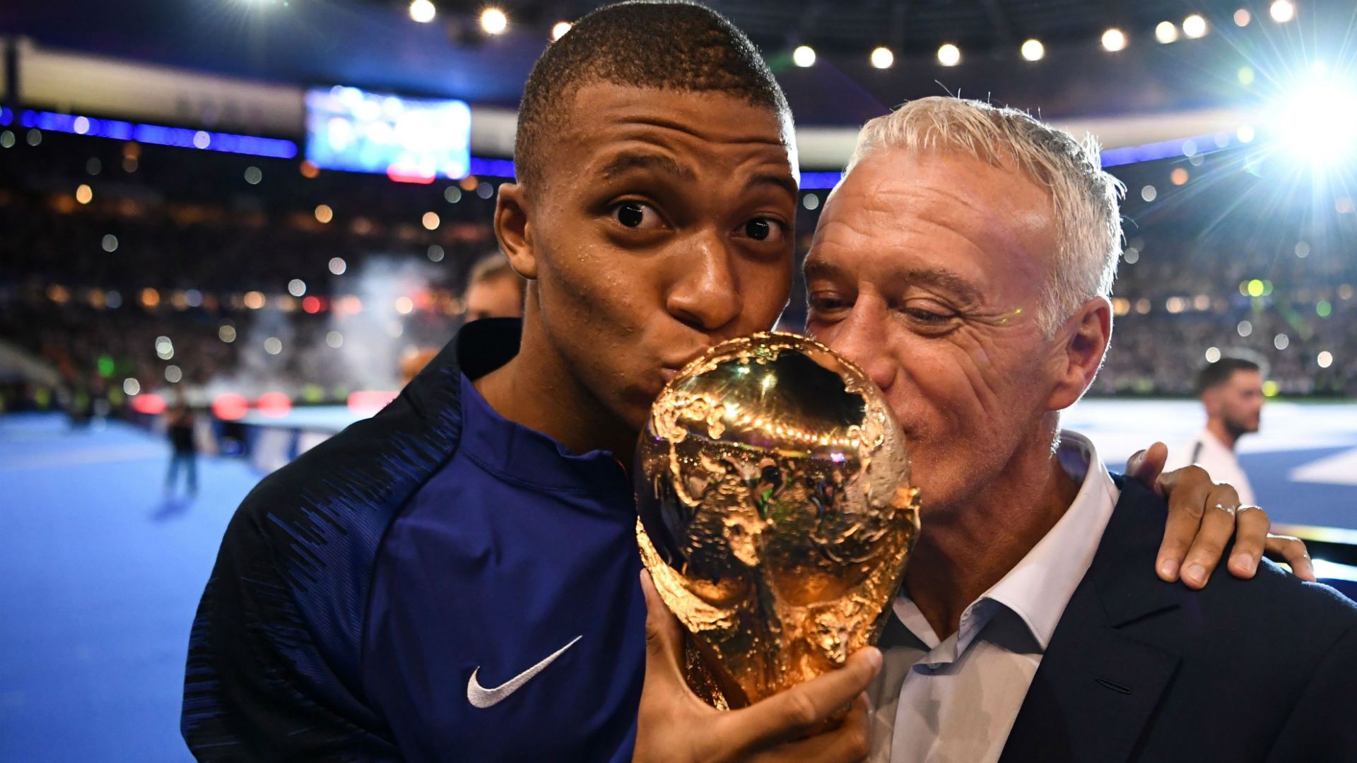 Kylian Mbappe Didier Deschamps France celebrations