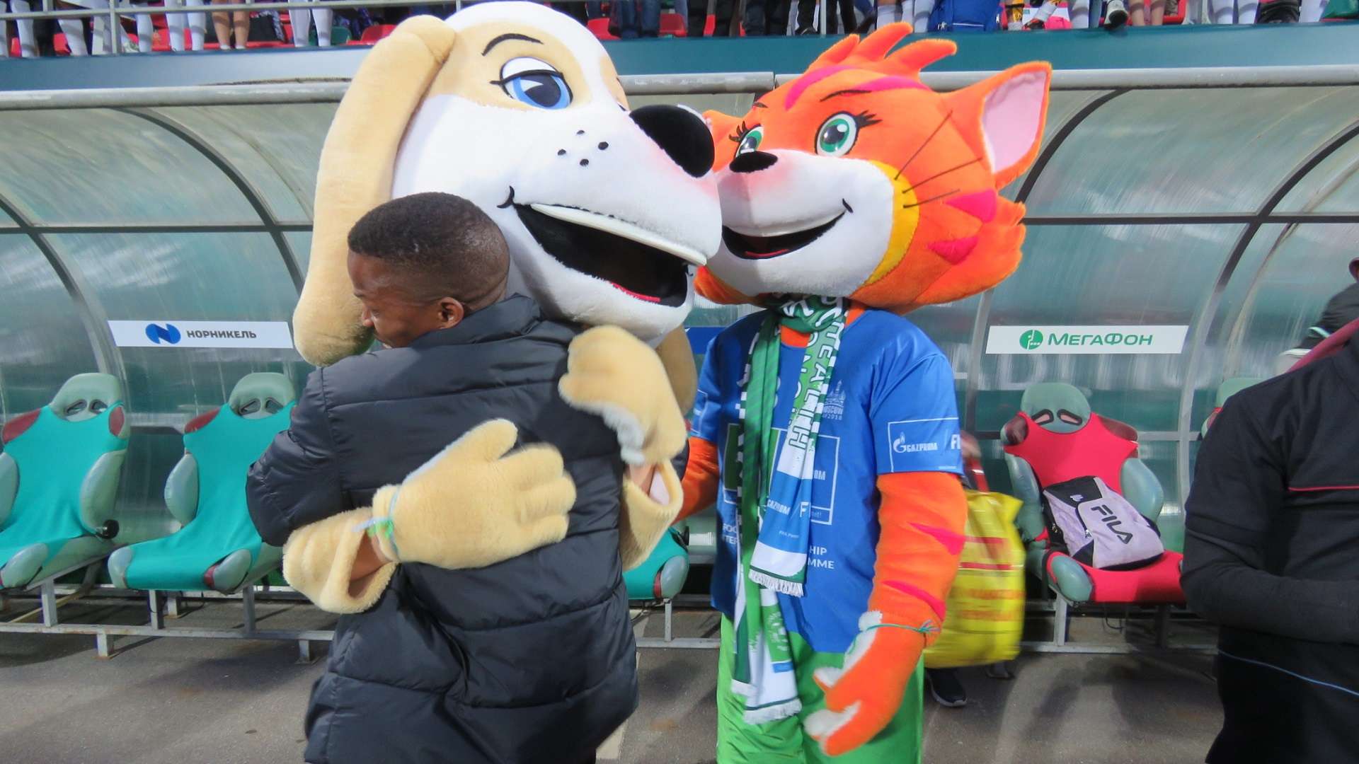 Young Bafana's coach Veron higs a mascot in Russia