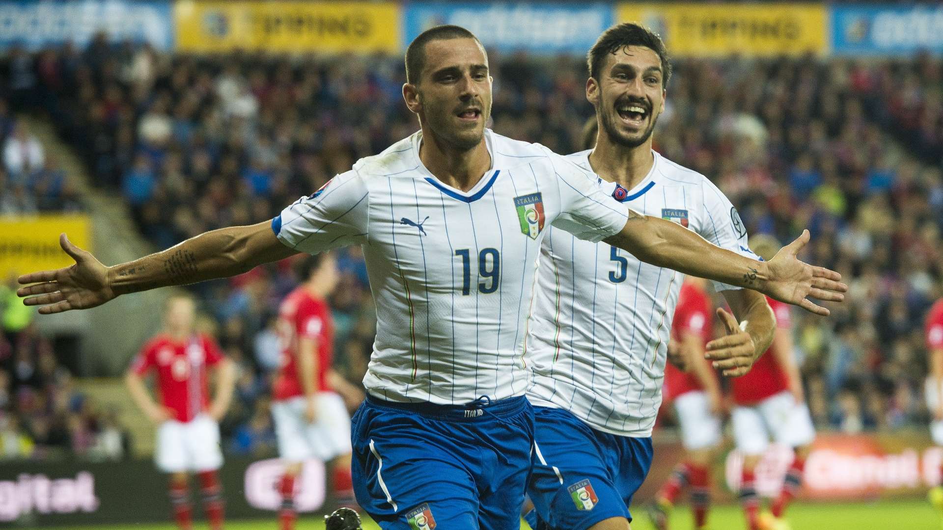 Leonardo Bonucci Davide Astori Italy