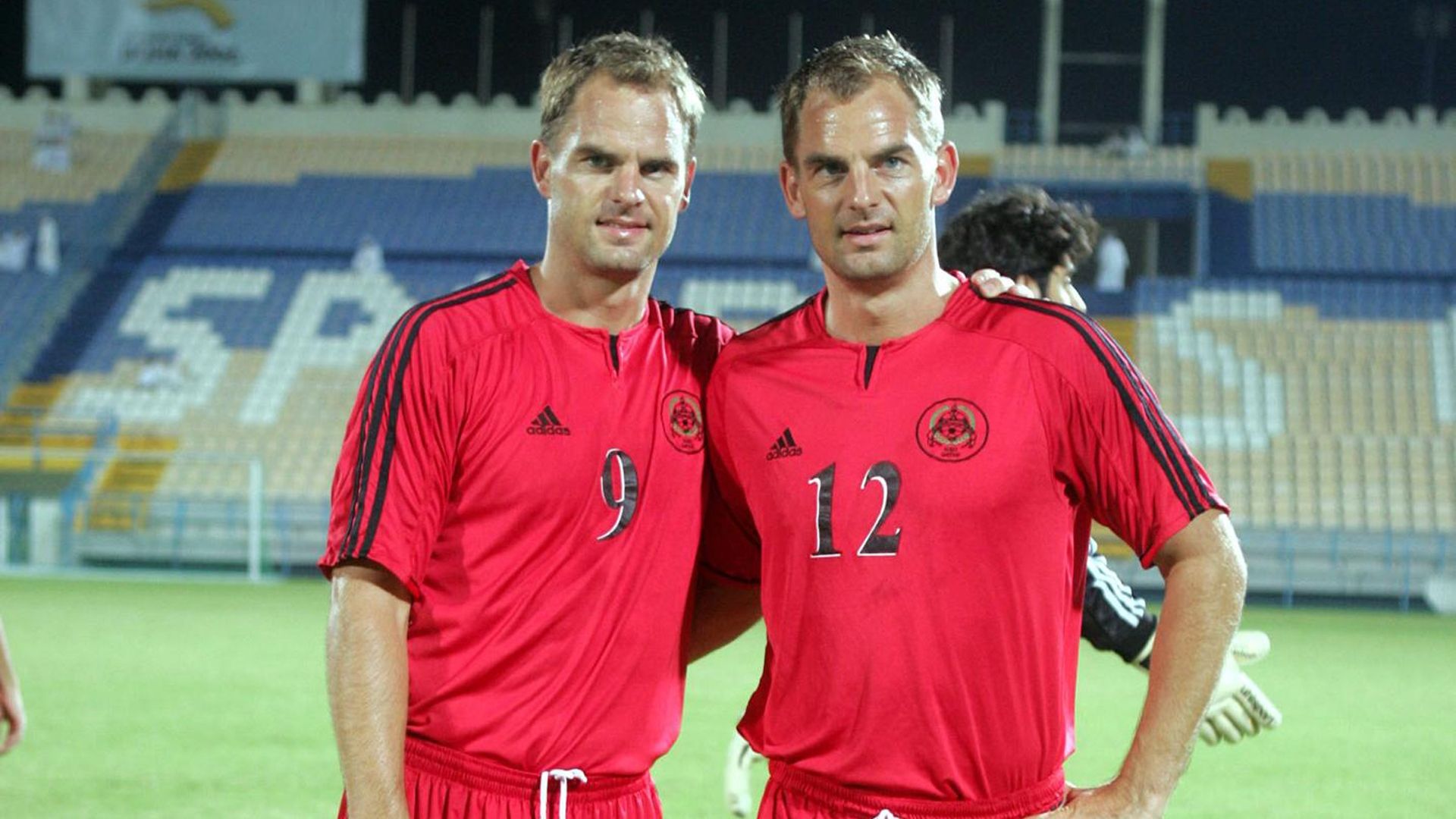 Dutch soccer stars Frank De Boer (L) and his brother Ronald and now Qatar's Al-Rayan Club players
