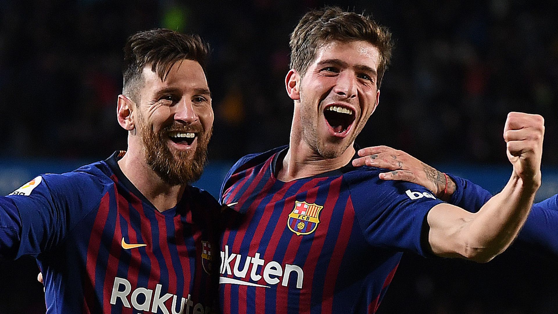 Lionel Messi Sergi Roberto Barcelona 2018-19