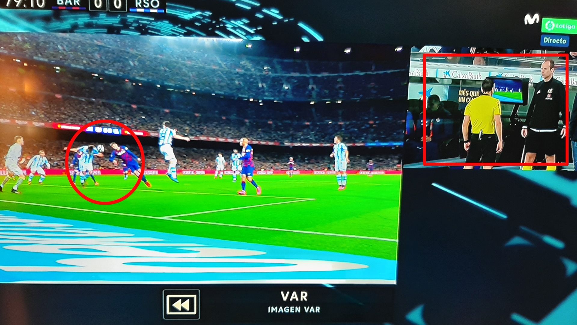 Penalti por mano en el Barcelona-Real Sociedad