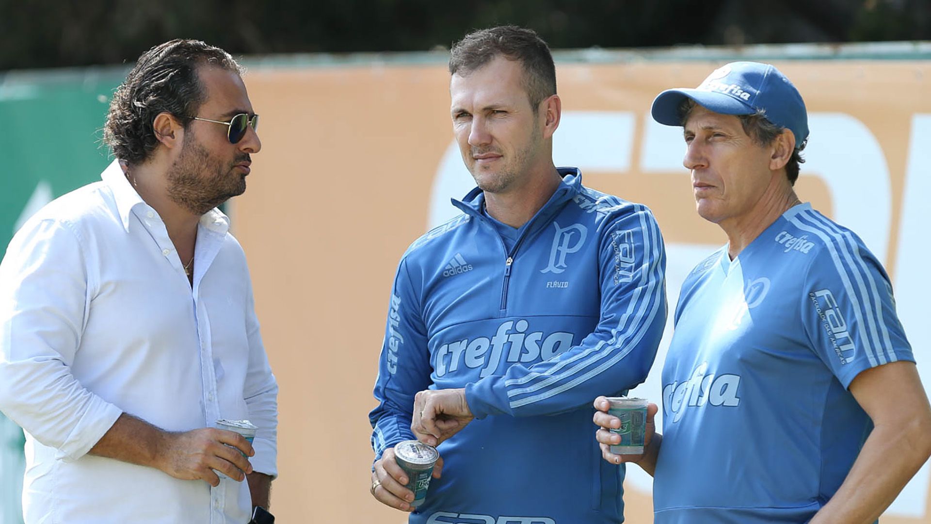 Alexandre Mattos Paulo Turra Carlos Pracidelli auxiliares Palmeiras treino 27072018
