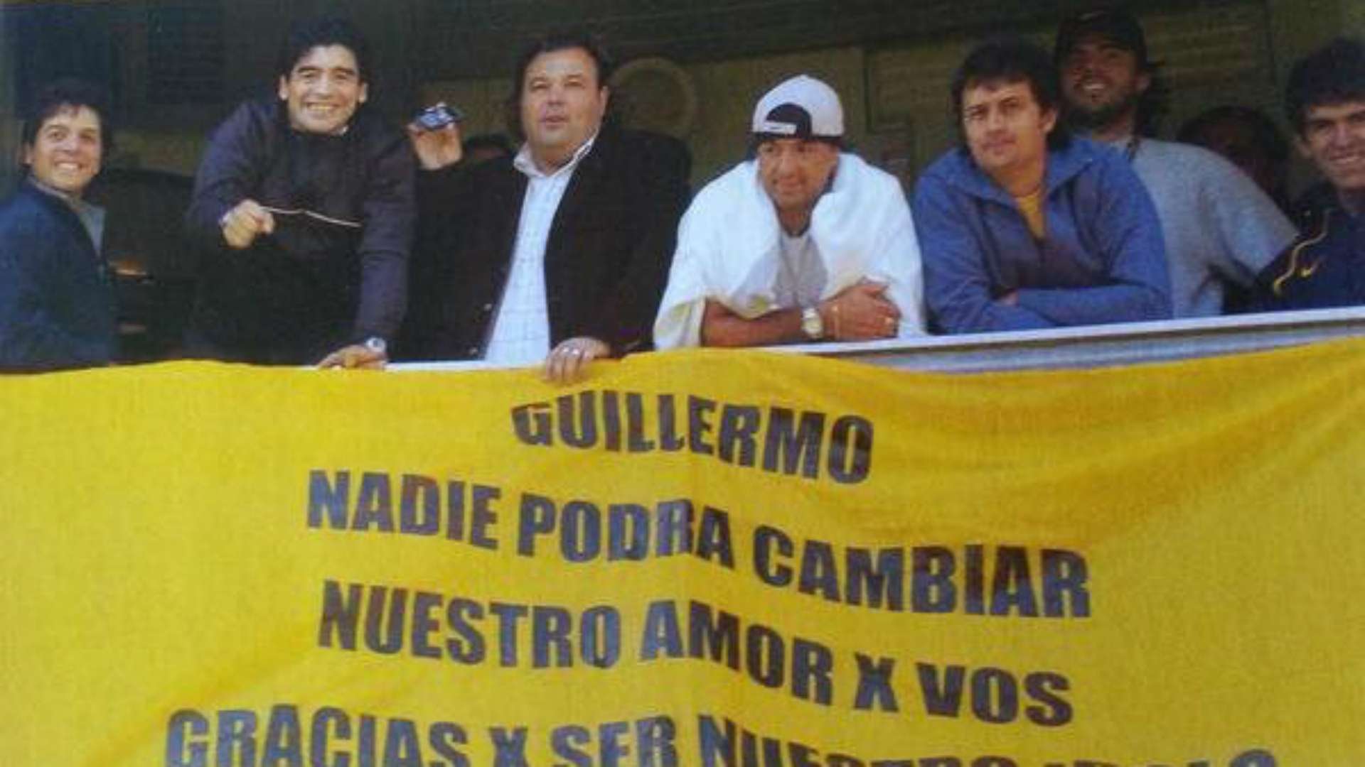 Maradona bandera Guillermo Barros Schelotto