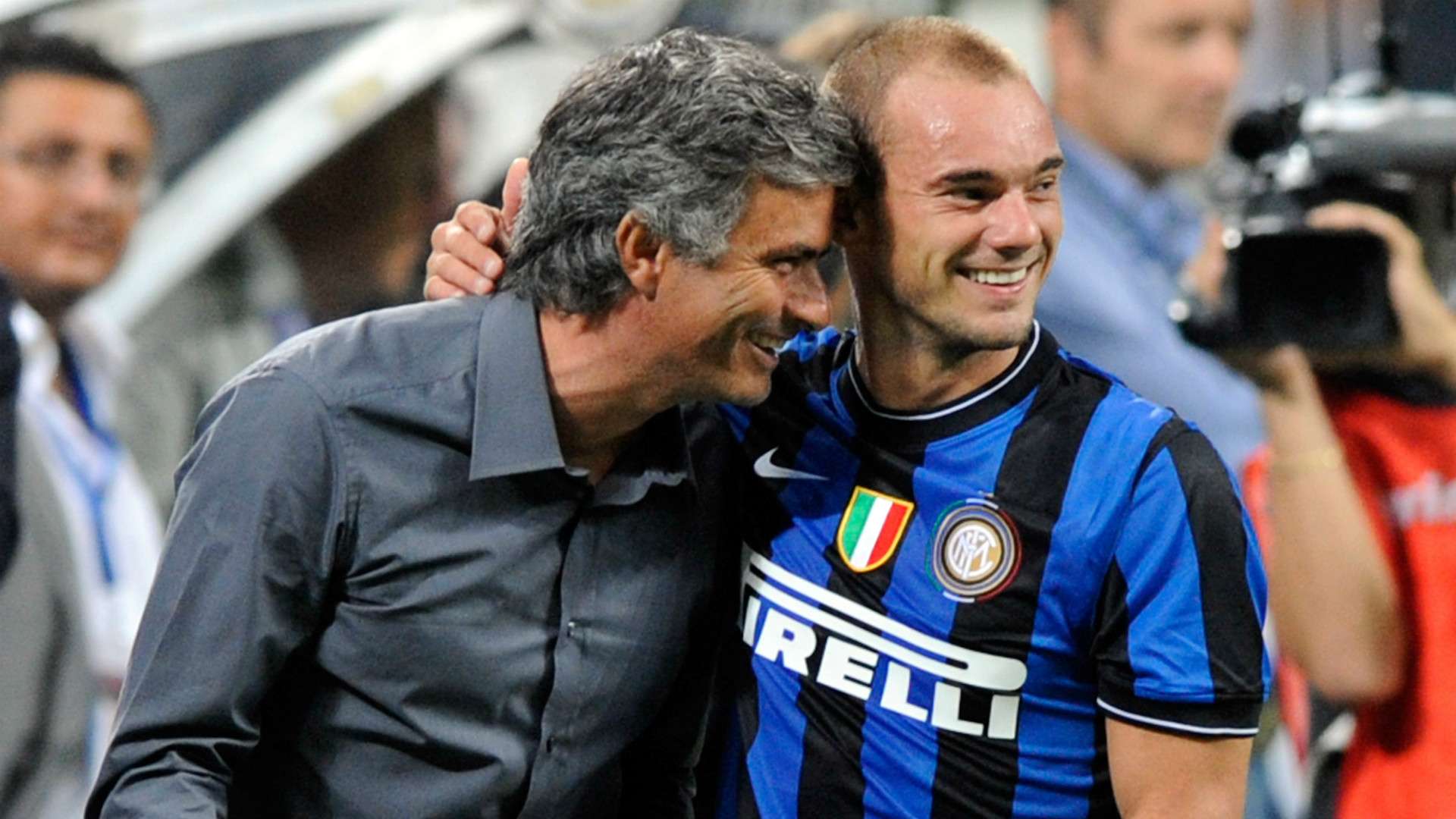 Jose Mourinho Wesley Sneijder Inter Serie A 29082009