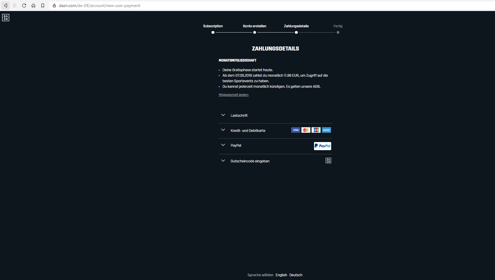 DAZN anmelden Login #