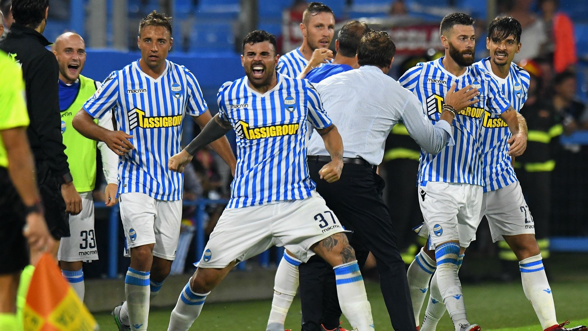 SPAL celebrating SPAL Atalanta Serie A